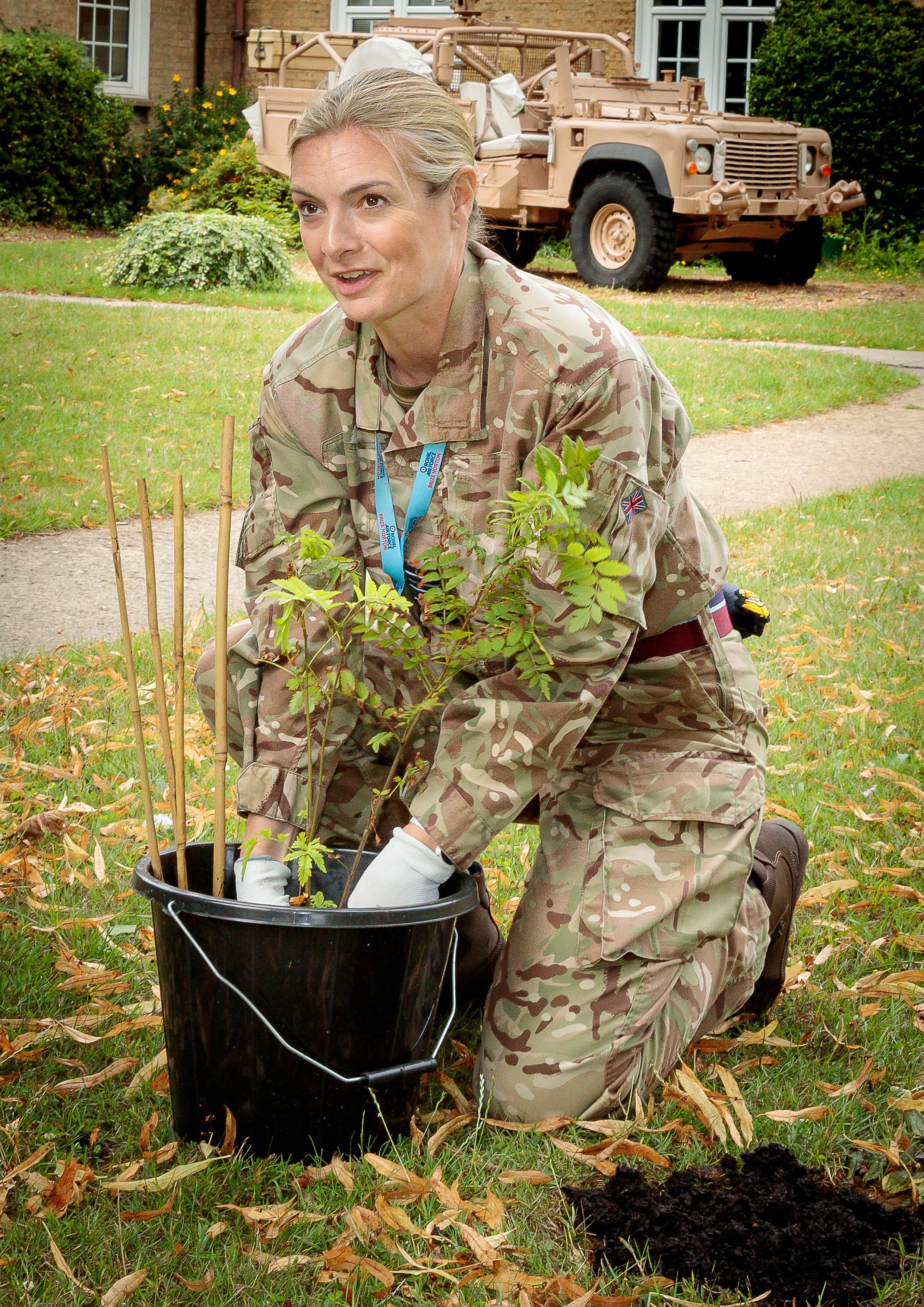 RAF Brize Norton Station Commander, Group Captain Claire O’Grady, planting one of the trees tree