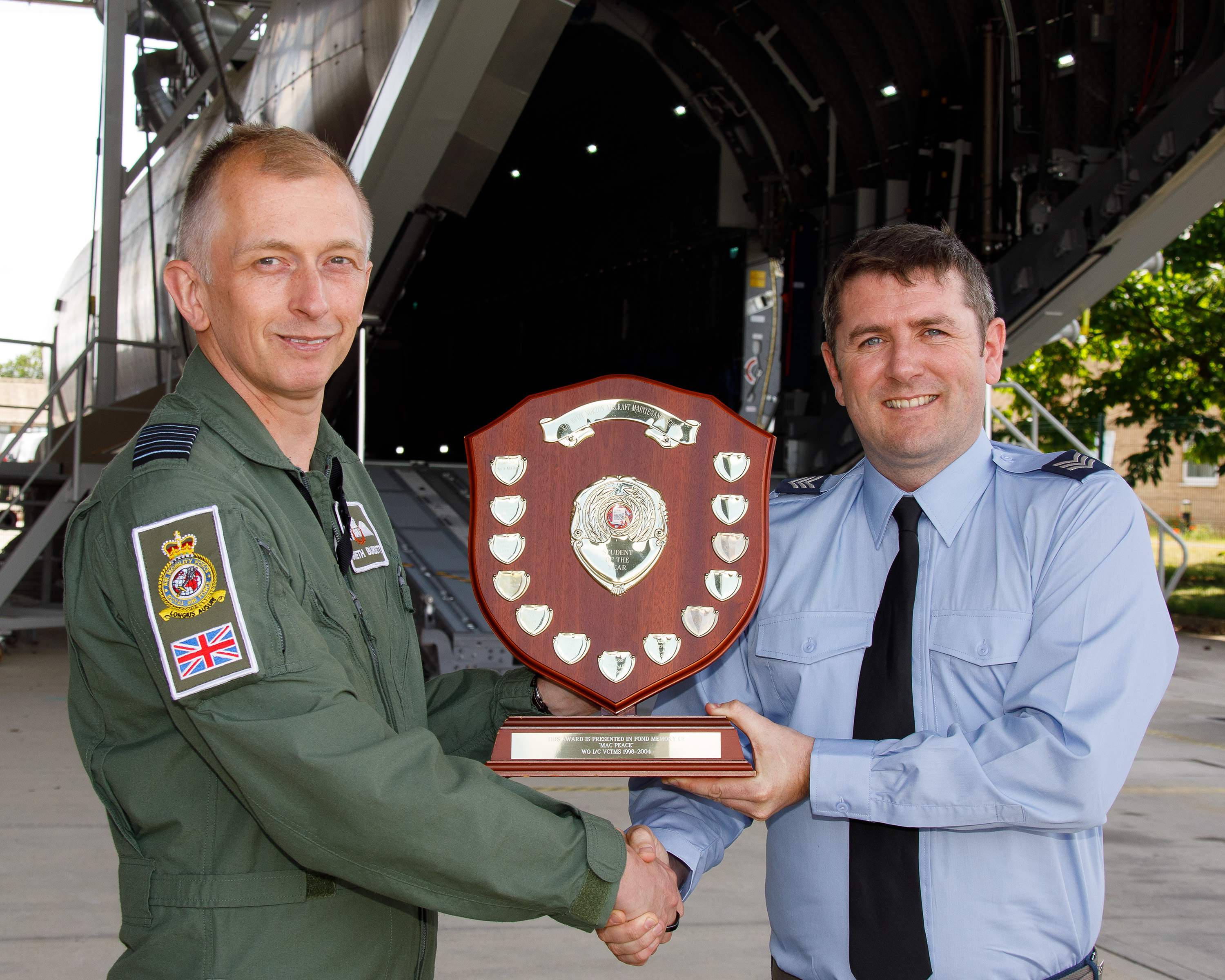 Group Captain Burdett - Commander Air Wing and Sergeant Williams
