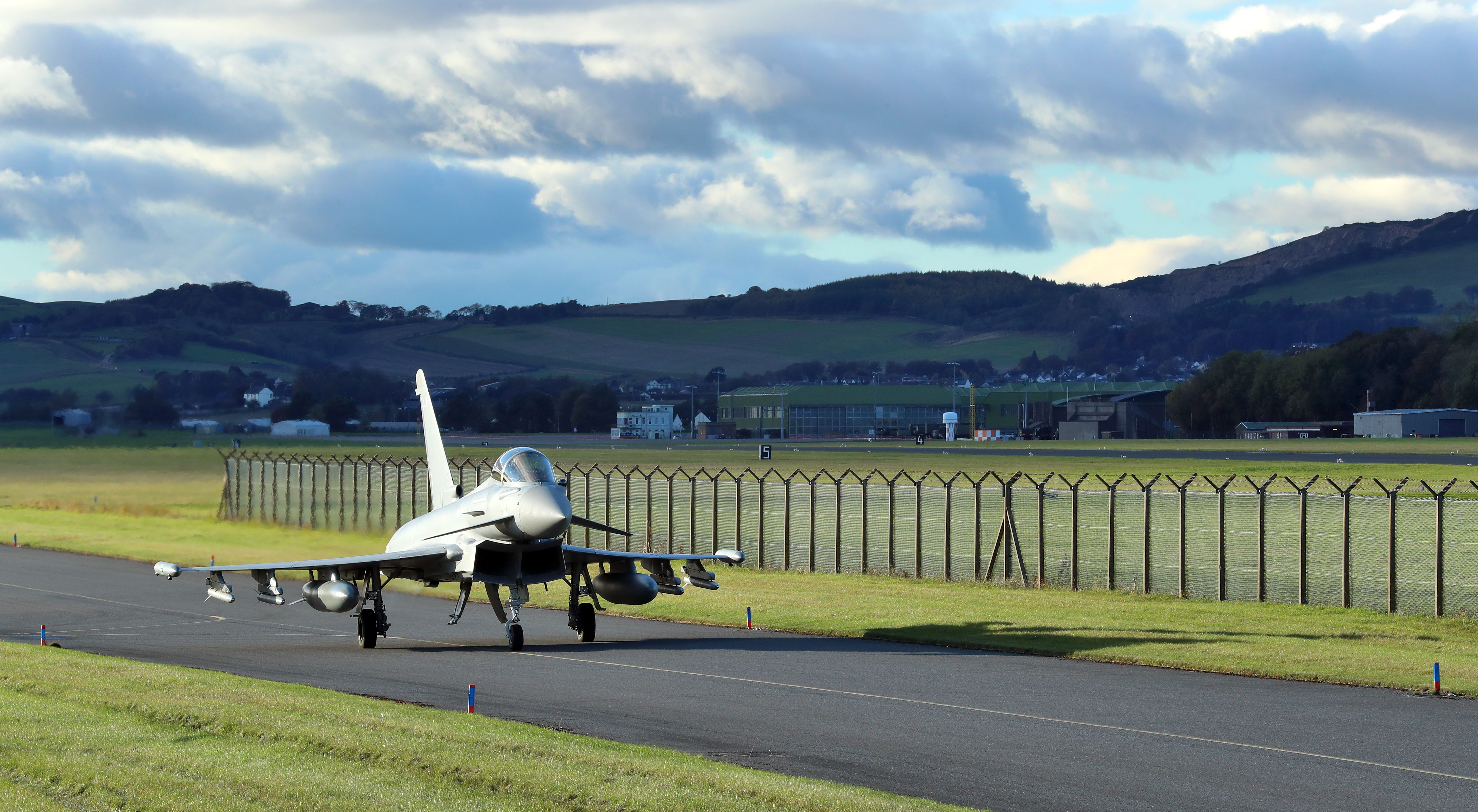 Typhoon about to take off from the runway.
