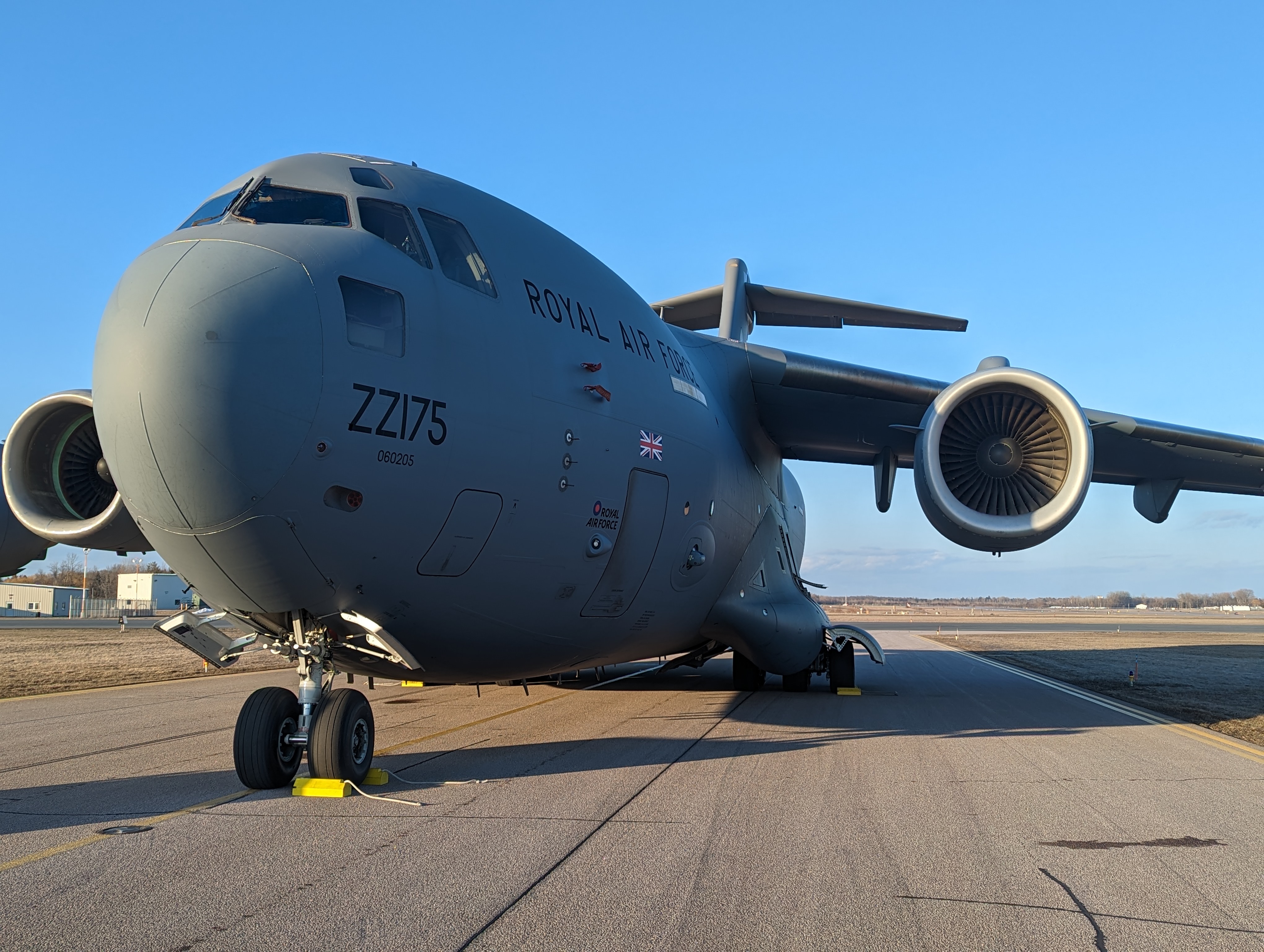 Image shows RAF Globemaster on the airfield.