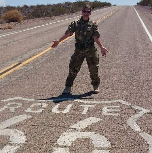 Corporal Moncaster on Route 66.