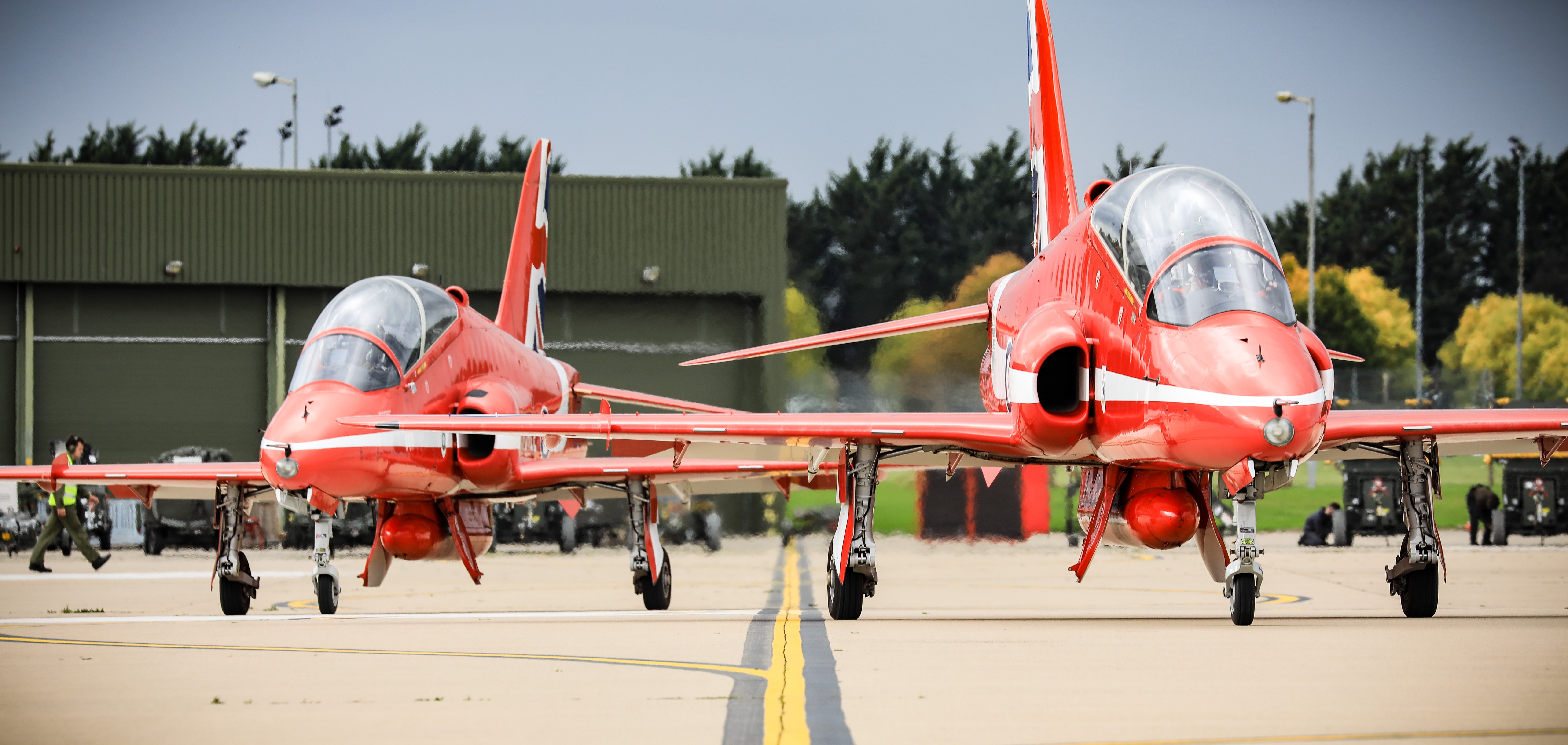 The Red Arrows at RAF Waddington.
