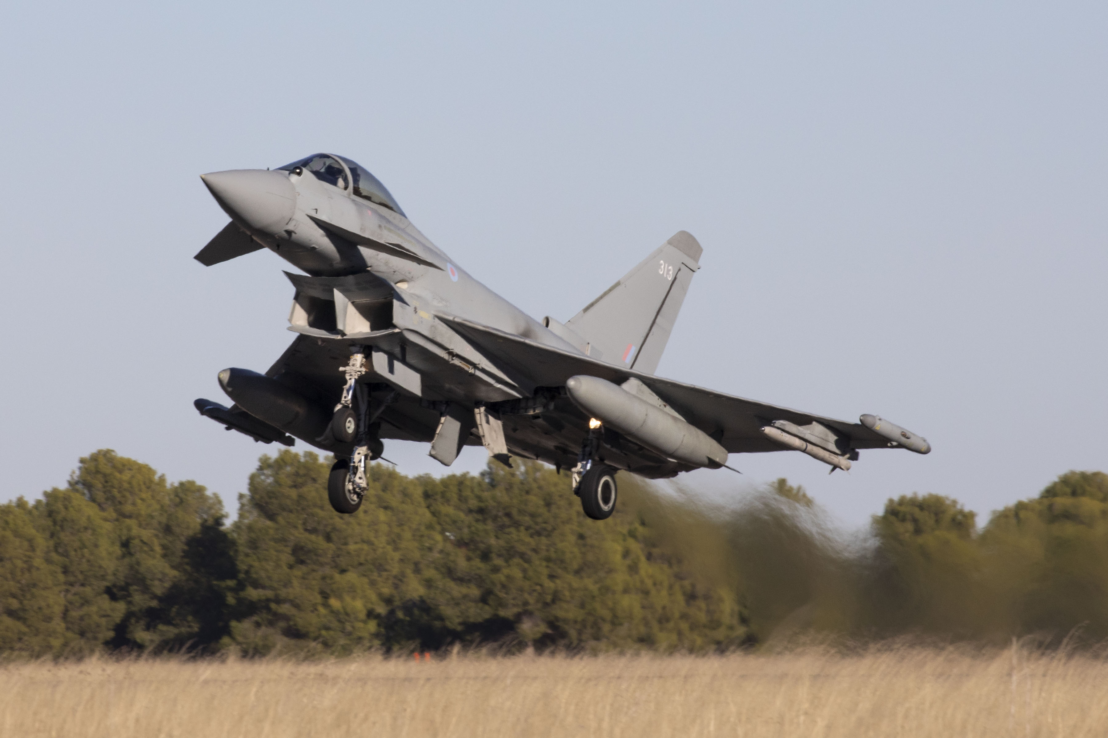 RAF Typhoon landing in Spain