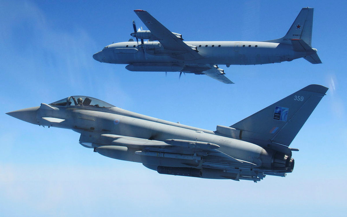 Typhoon intercepting a Russian aircraft during Op Azotize