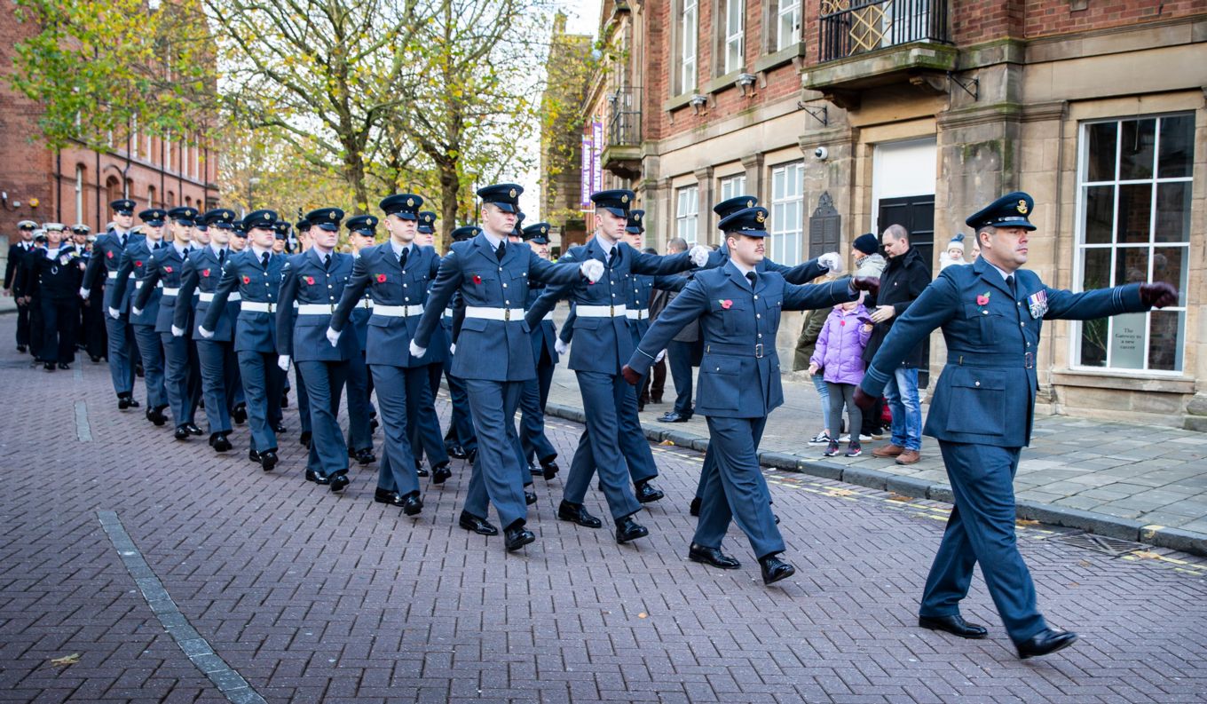 RAF Parade contingent marching
