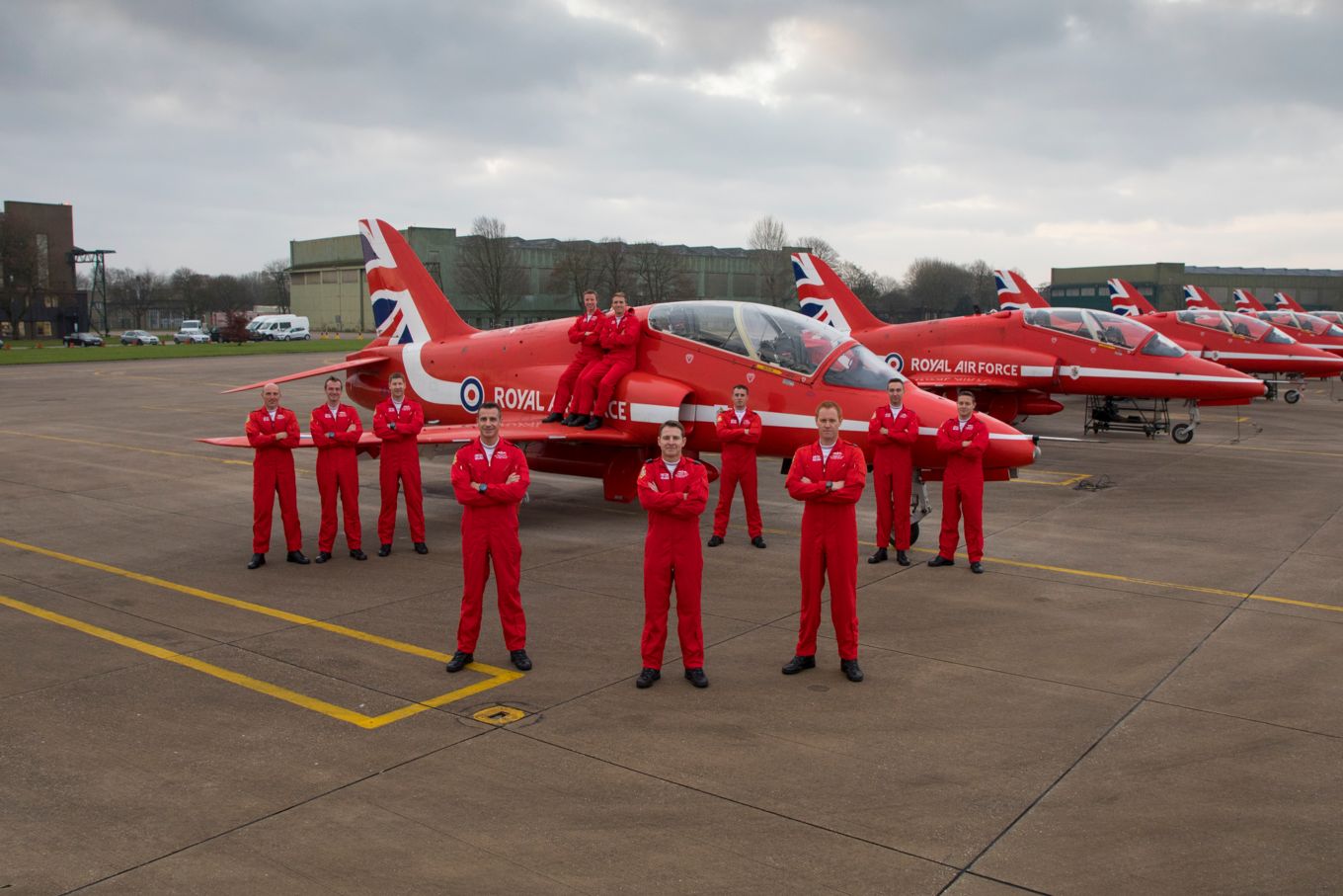 Reds 1-11: The Red Arrows pilots.