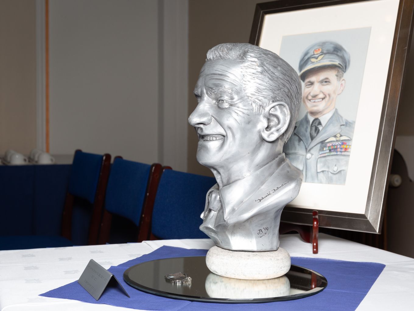 The bust of Air Vice Marshal James Edgar Johnson