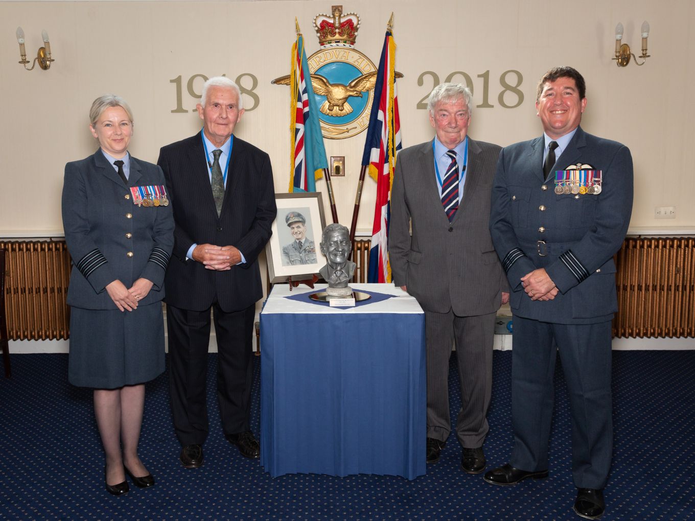 From left to right: Group Captain Jo Lincoln, Mr John Edwards, Mr John Westcombe, Wing Commander Nick Maxey