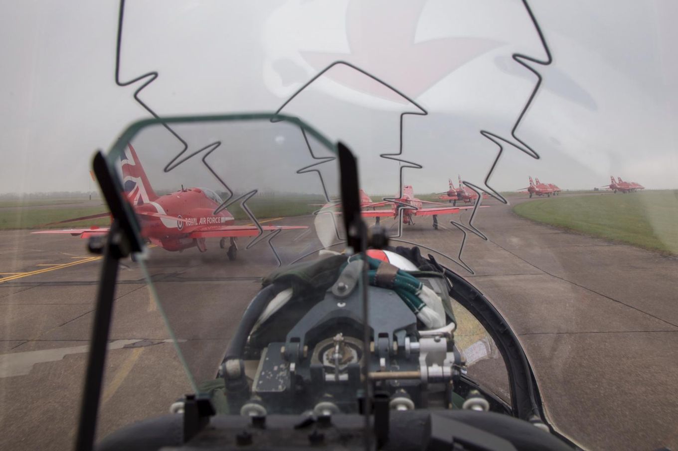 The Red Arrows departed RAF Scampton for pre-season training.