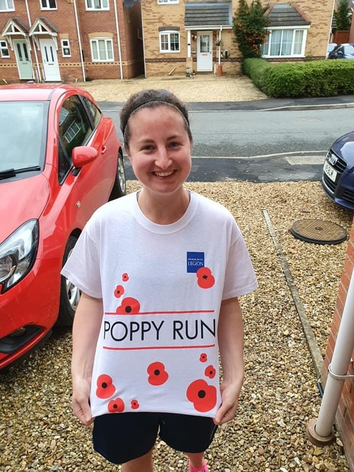 SAC Katie Vickers wearing the Poppy Run T-Shirt