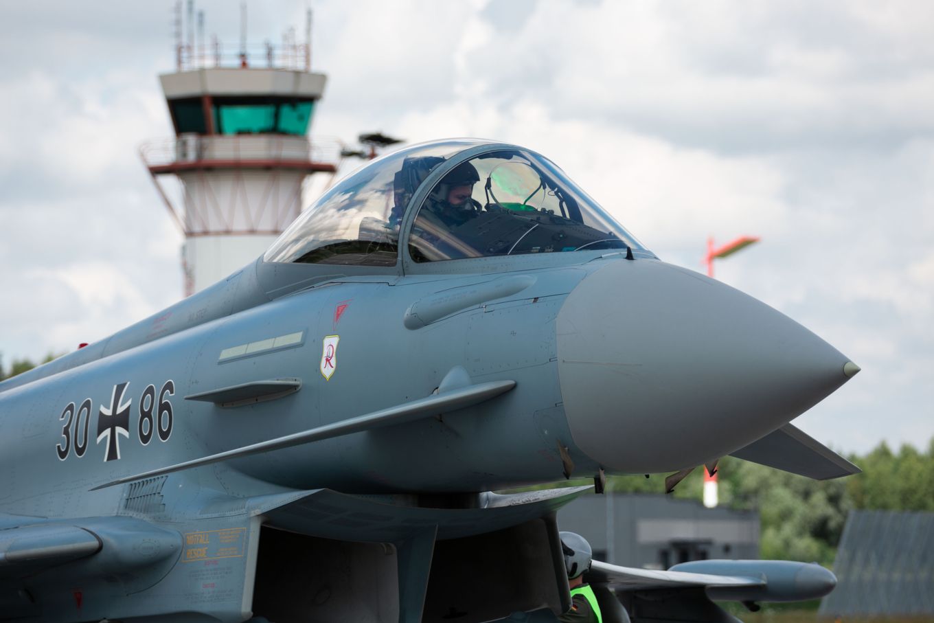 Image shows the front of German Air Force Eurofighter.