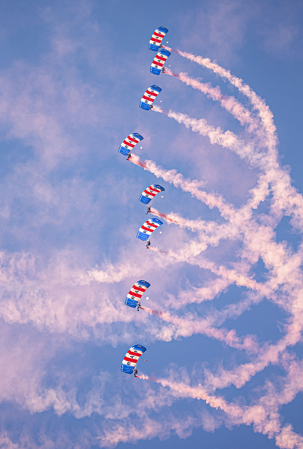 The RAF Falcons conducting display specific training in California on their last training Exercise