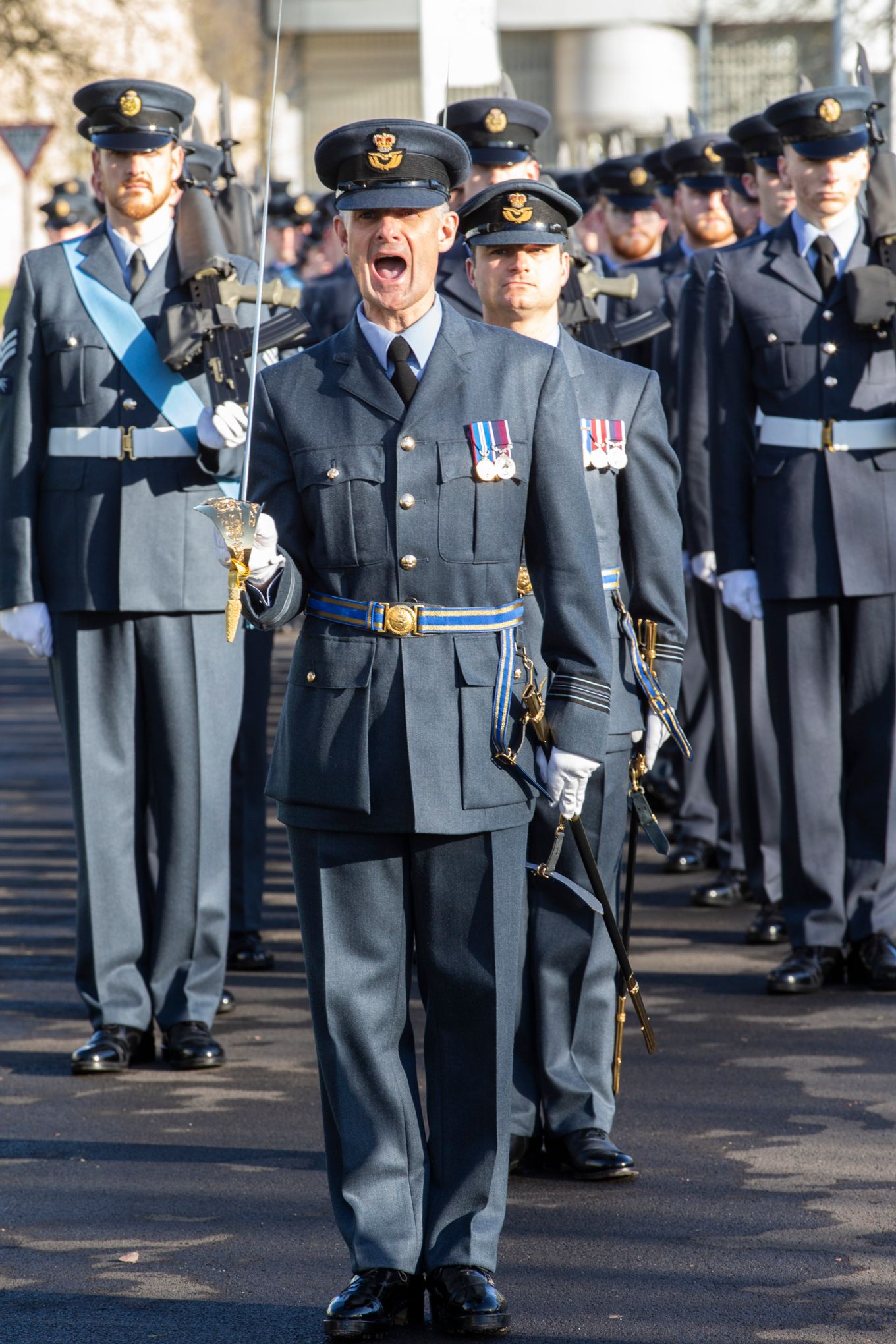 Sqn Ldr Kerrison as parade commander
