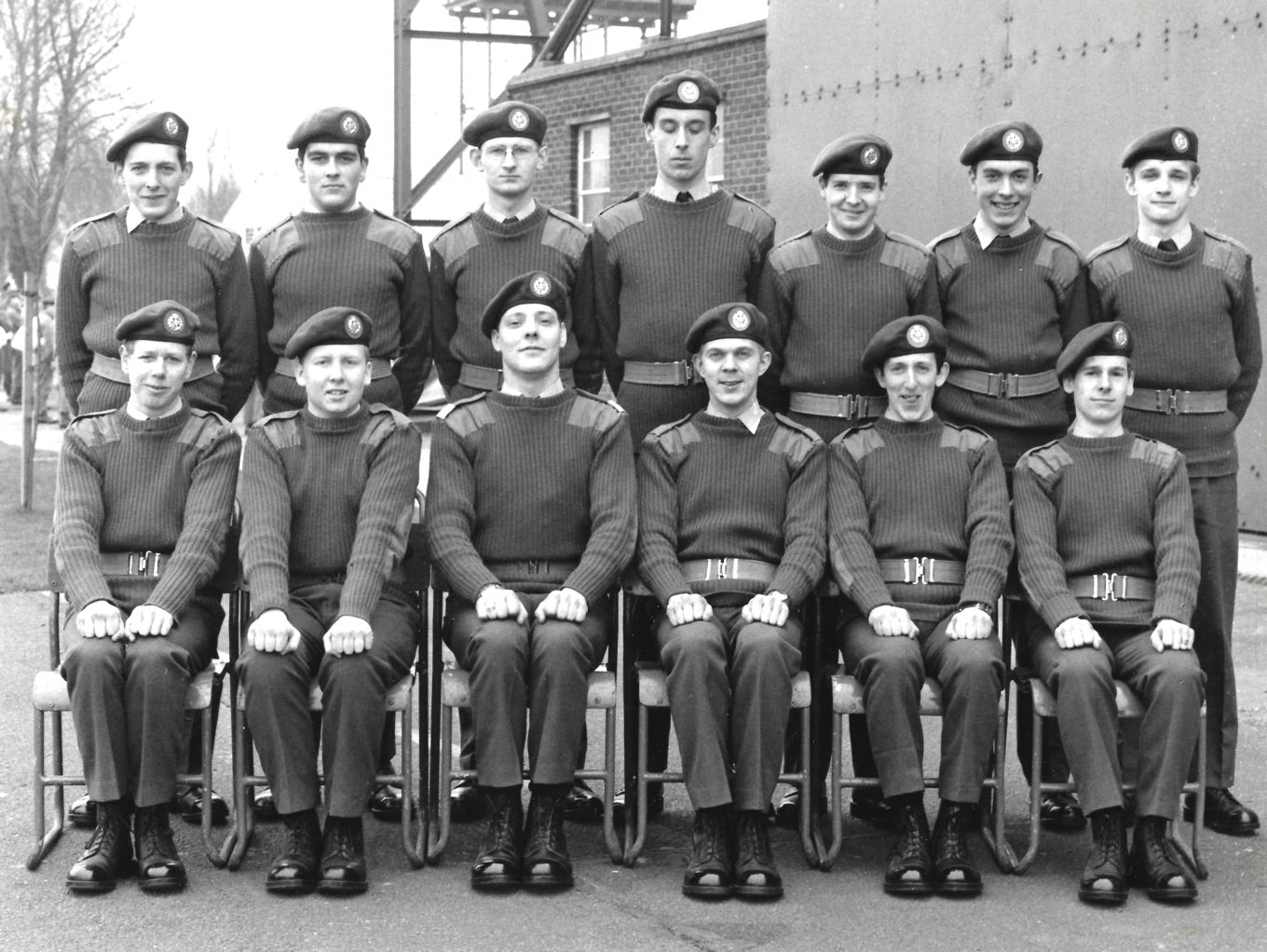 Kev Winks (back row, far right) during the first week of basic training