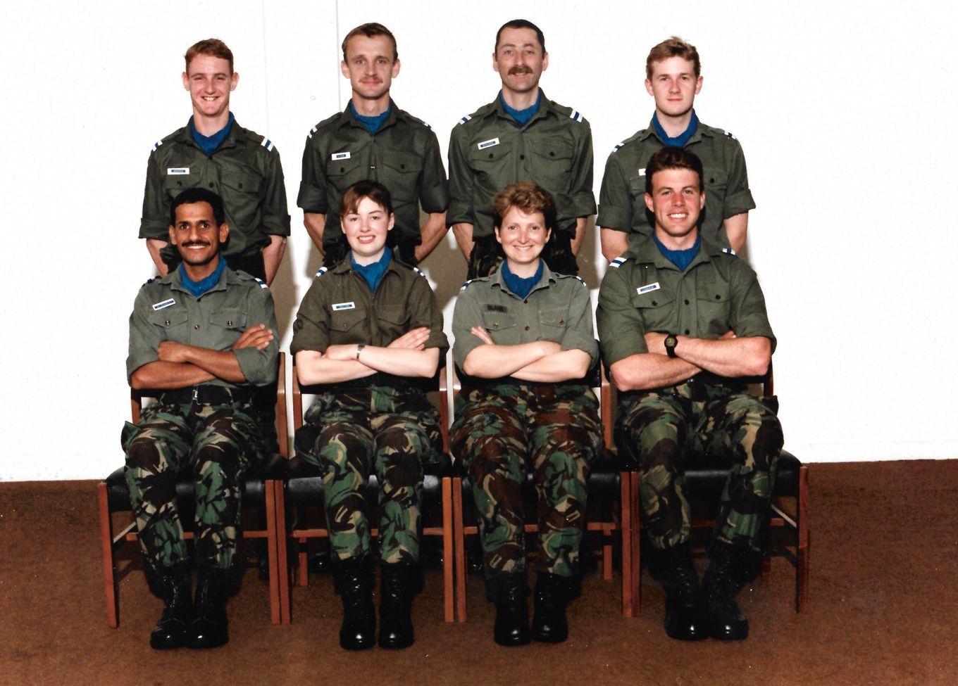 Officer Cadet Kev Winks (back row, second left) with his flight at RAF College Cranwell