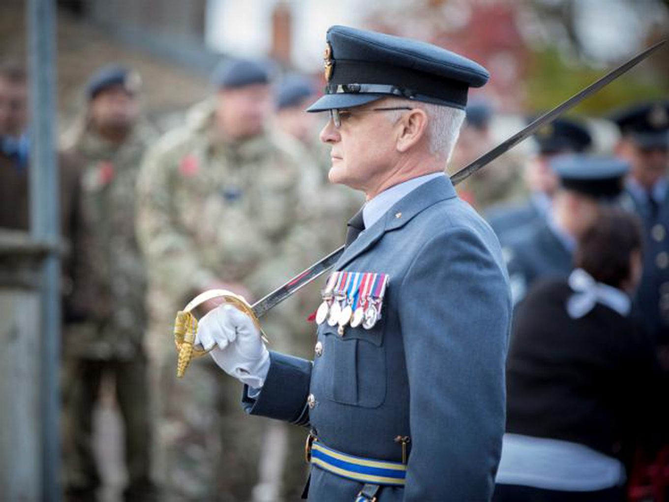 Flt Lt Winks at a Remembrance Parade in 2016