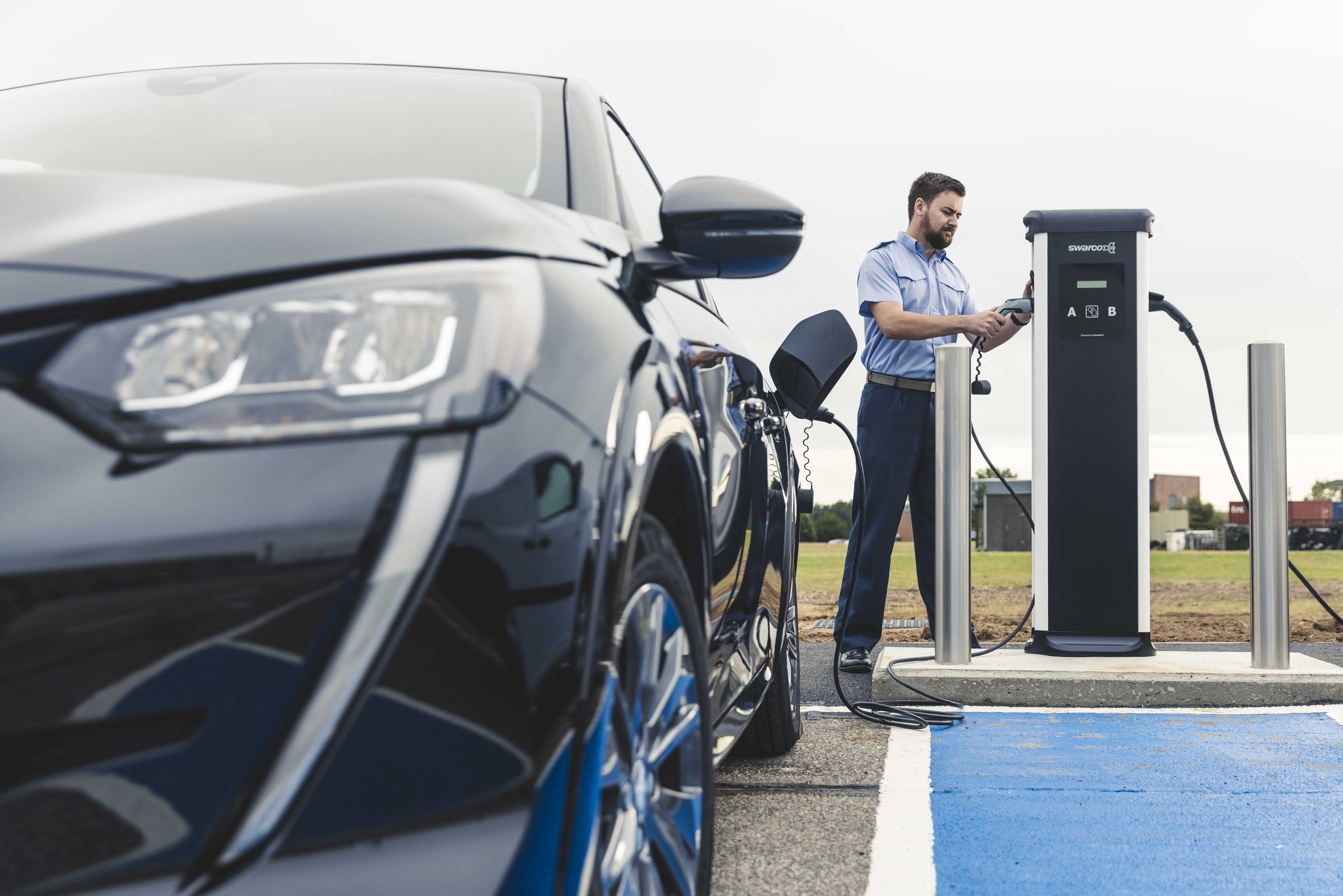 The fast chargers can charge the average electric military vehicle within an hour