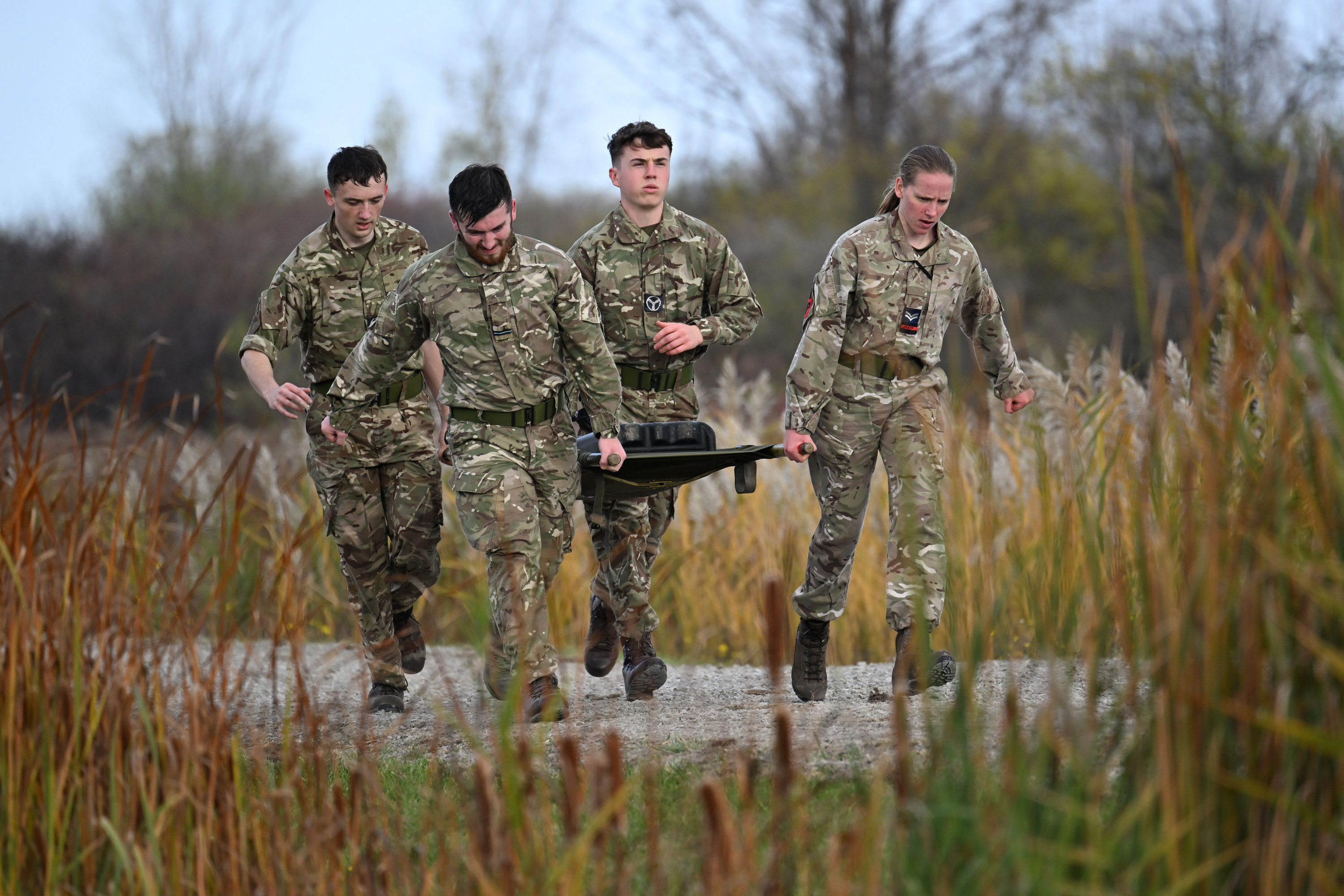The RAF Wittering team compete in the gruelling casualty evacuation competition.