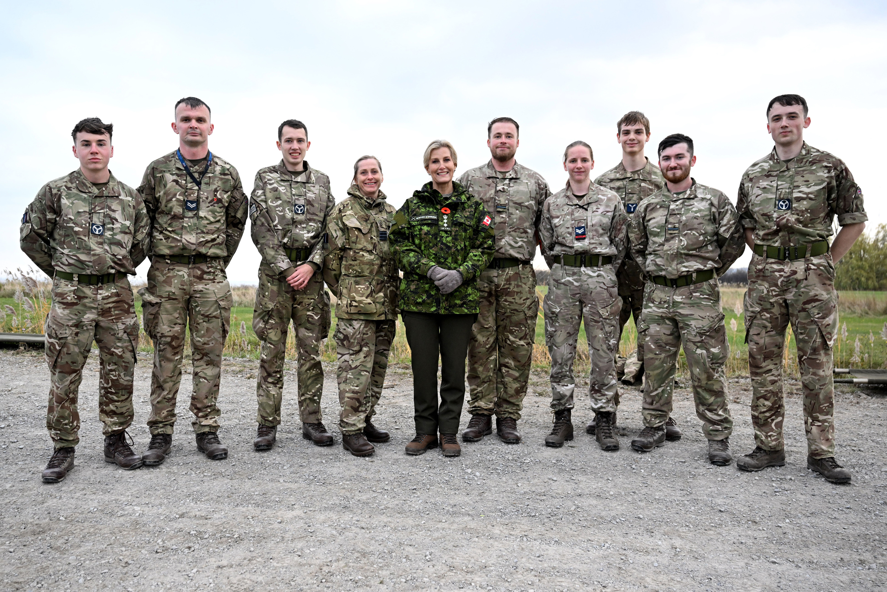 The Duchess of Edinburgh with the RAF Wittering team.