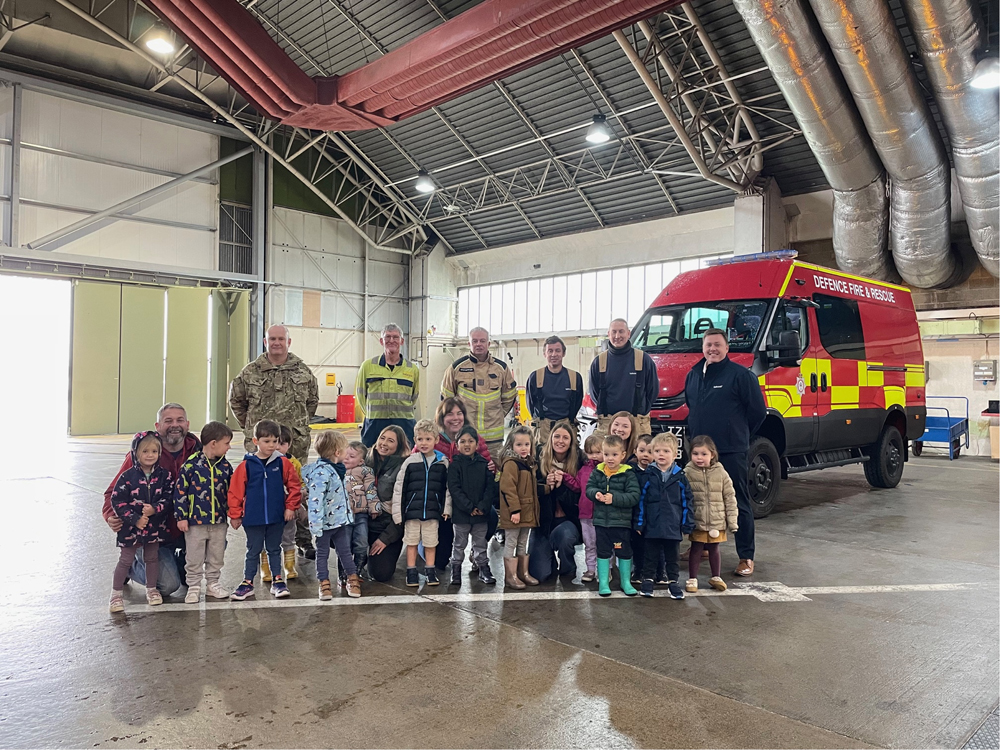 Youngsters from Stamford’s Children’s Garden Day Nursery were shown a Rapid Response Vehicle