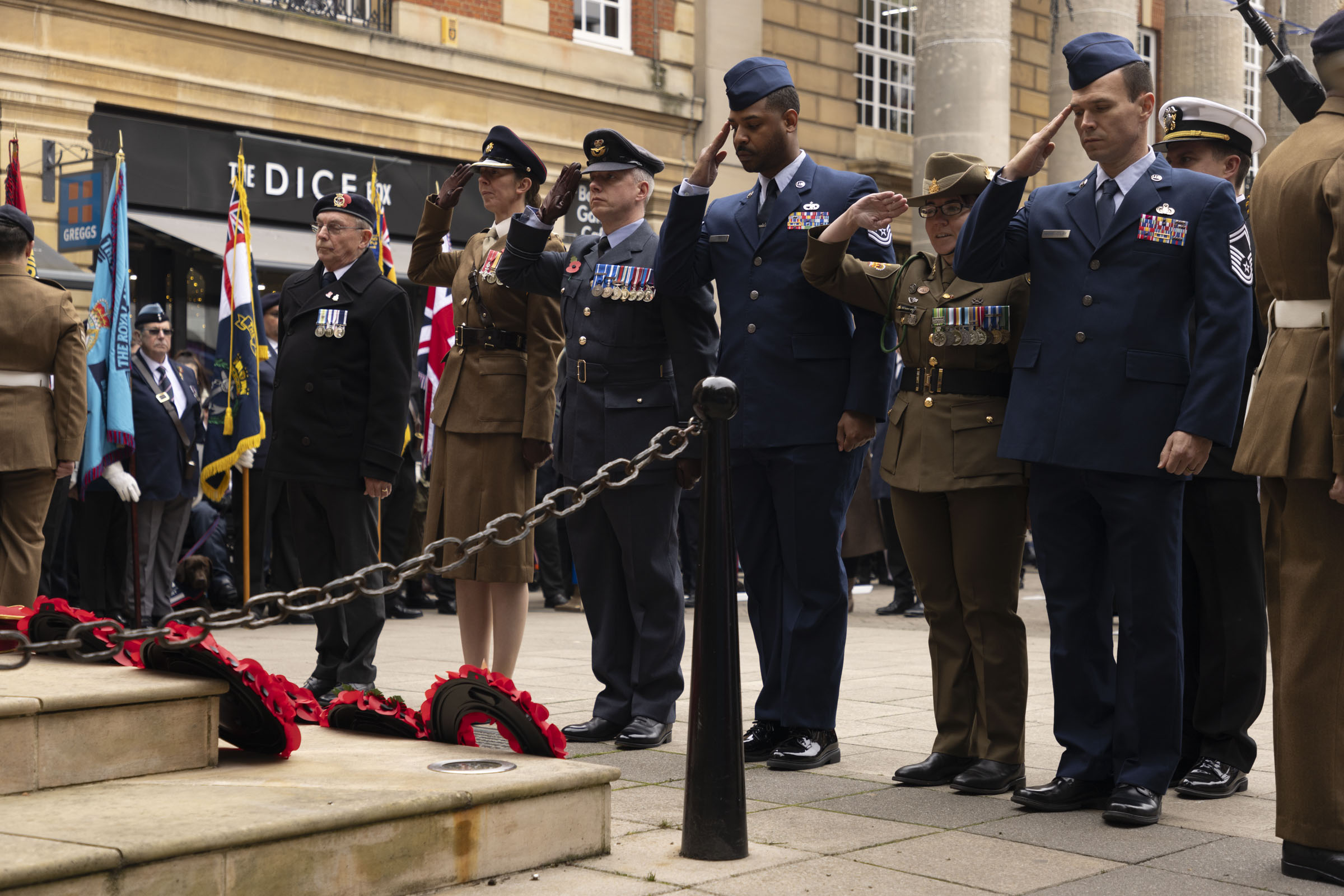 Flt Lt Dean McAulay represents the Royal Air Force at Peterborough’s Remembrance Service