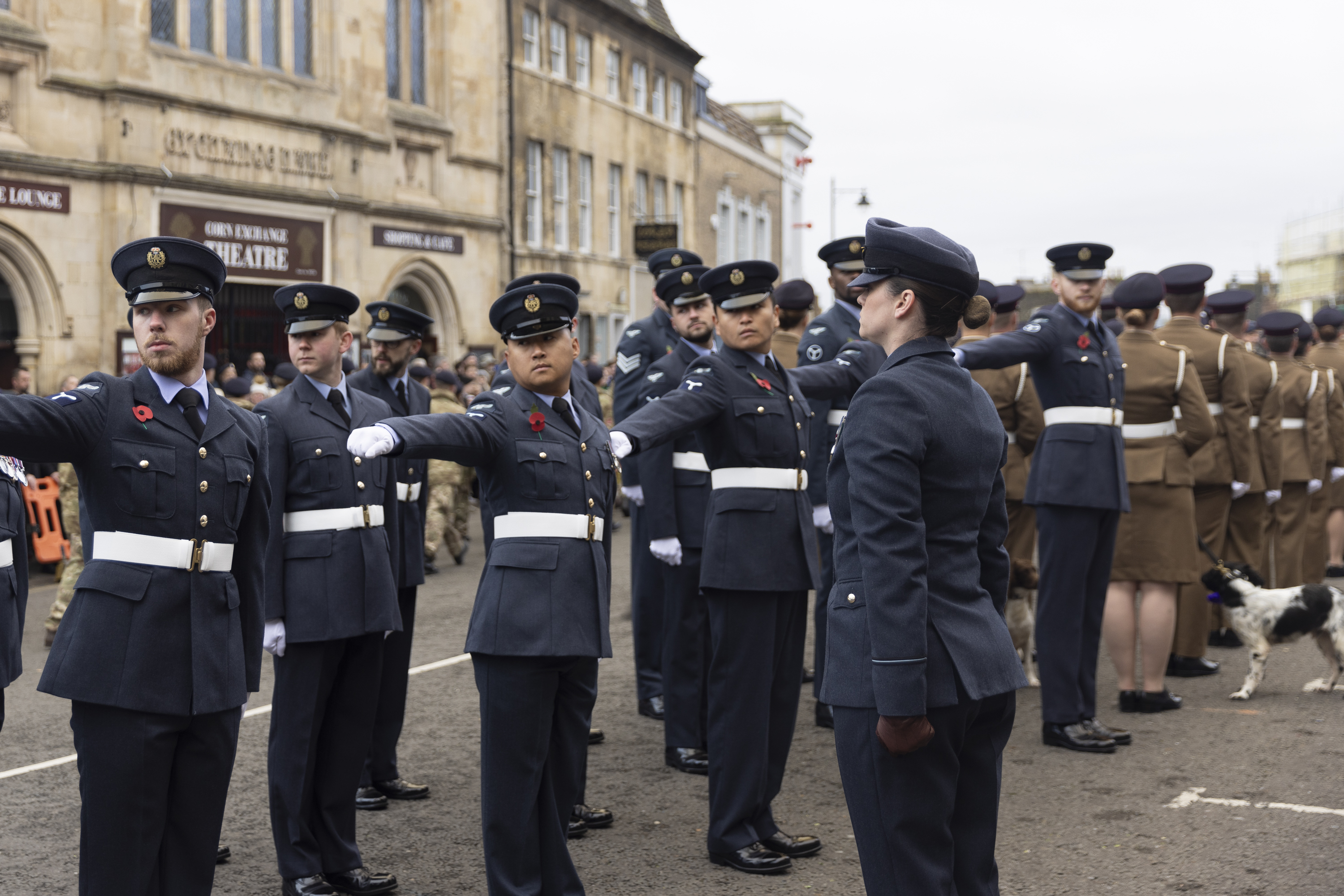 RAF Wittering personnel attend the Remembrance Parade and Service in Stamford