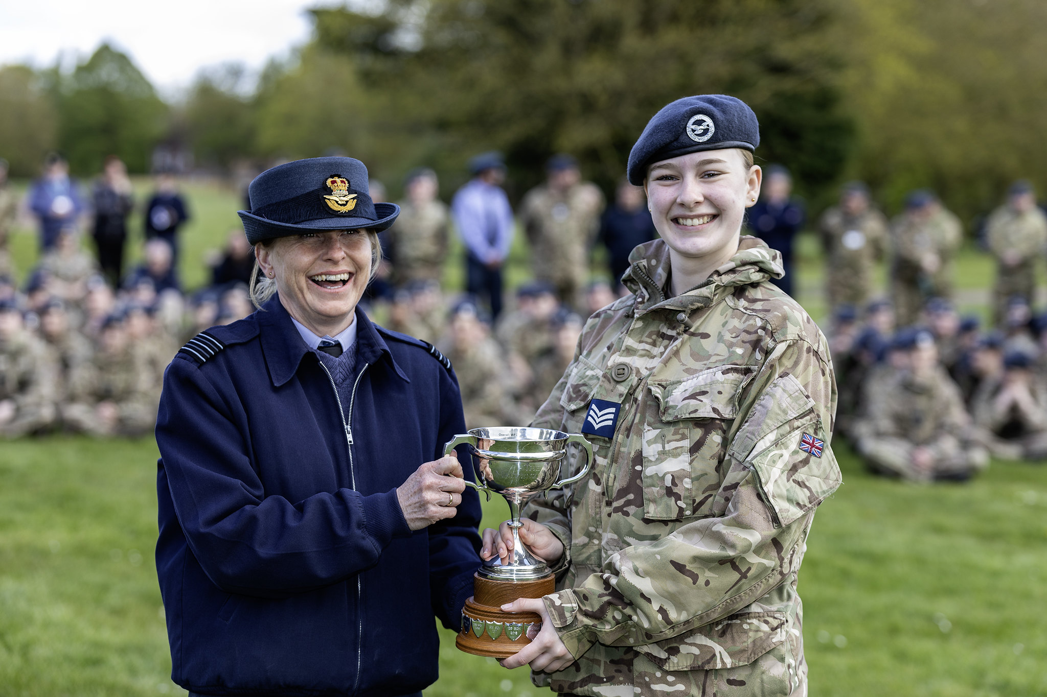 Cadet collecting trophy from Wing Commander