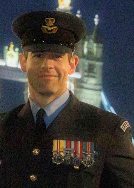 Image shows RAF aviator and HMS Battleship.
