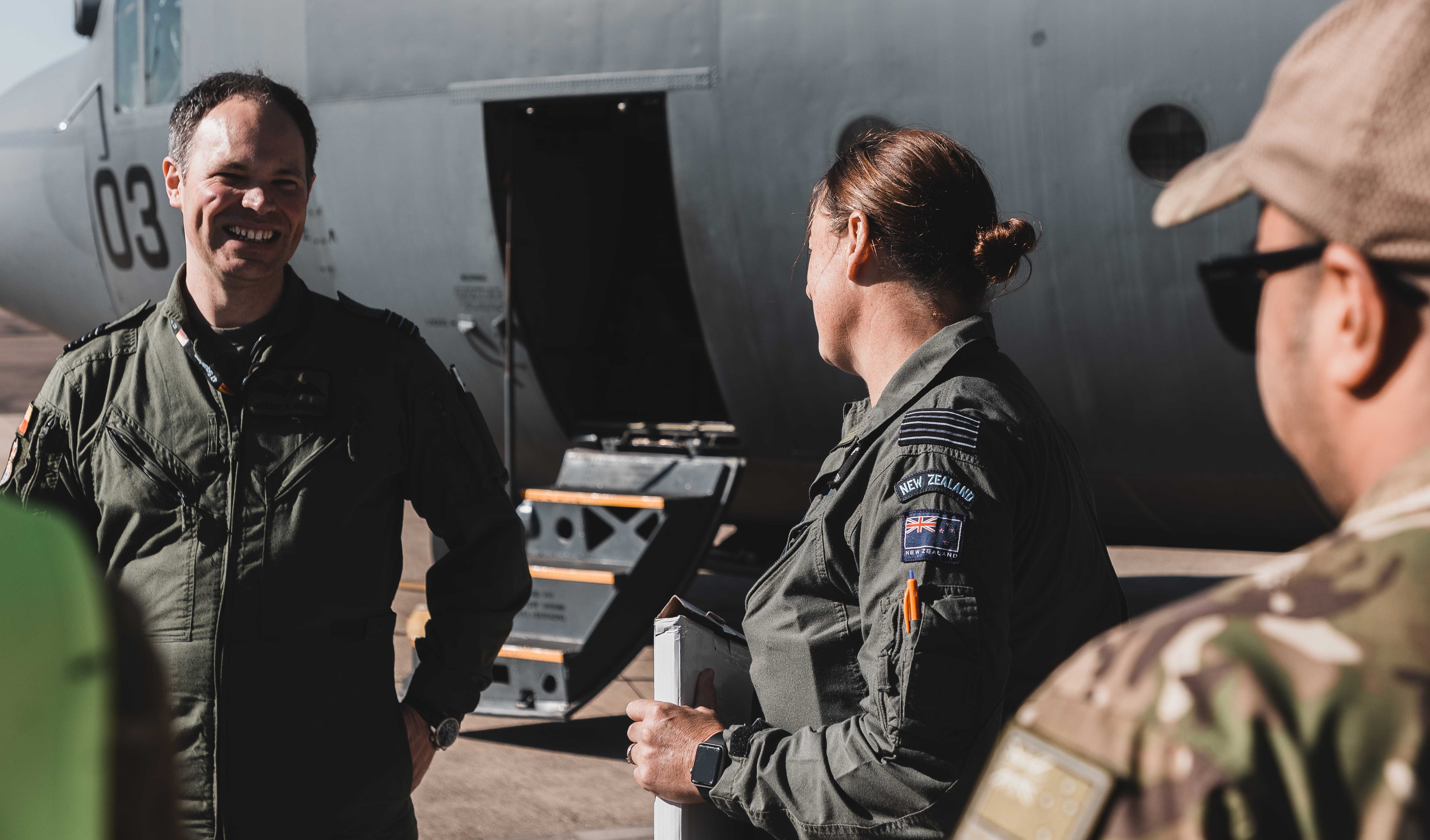 A Royal New Zealand Air Force C-130H departs RAF Brize Norton after a successful deployment