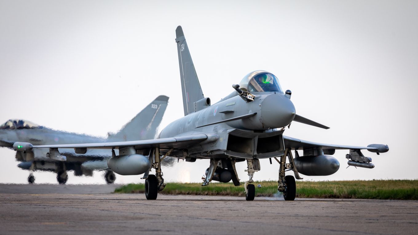Two typhoons landing on the runway.