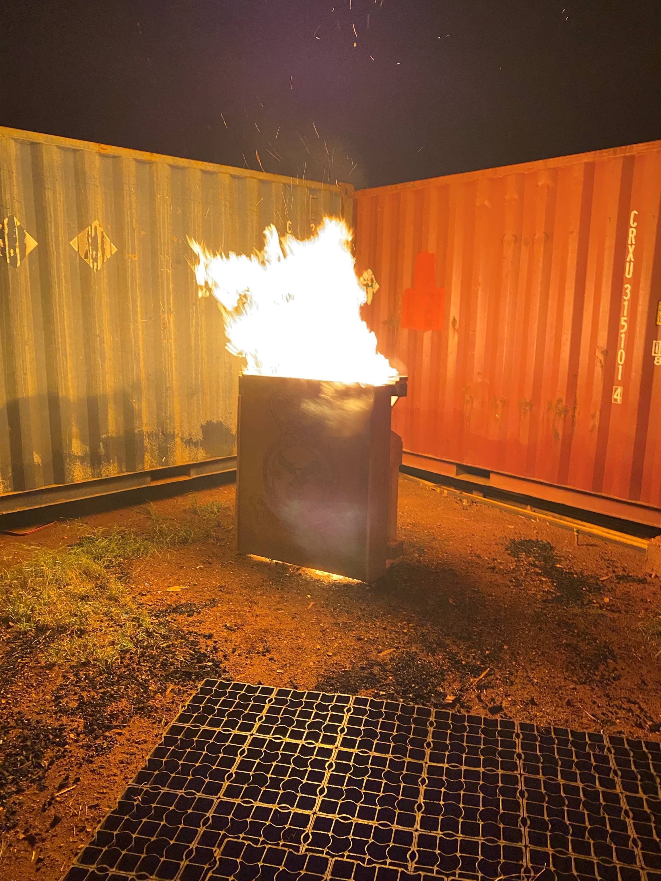 Controlled mini bonfire.