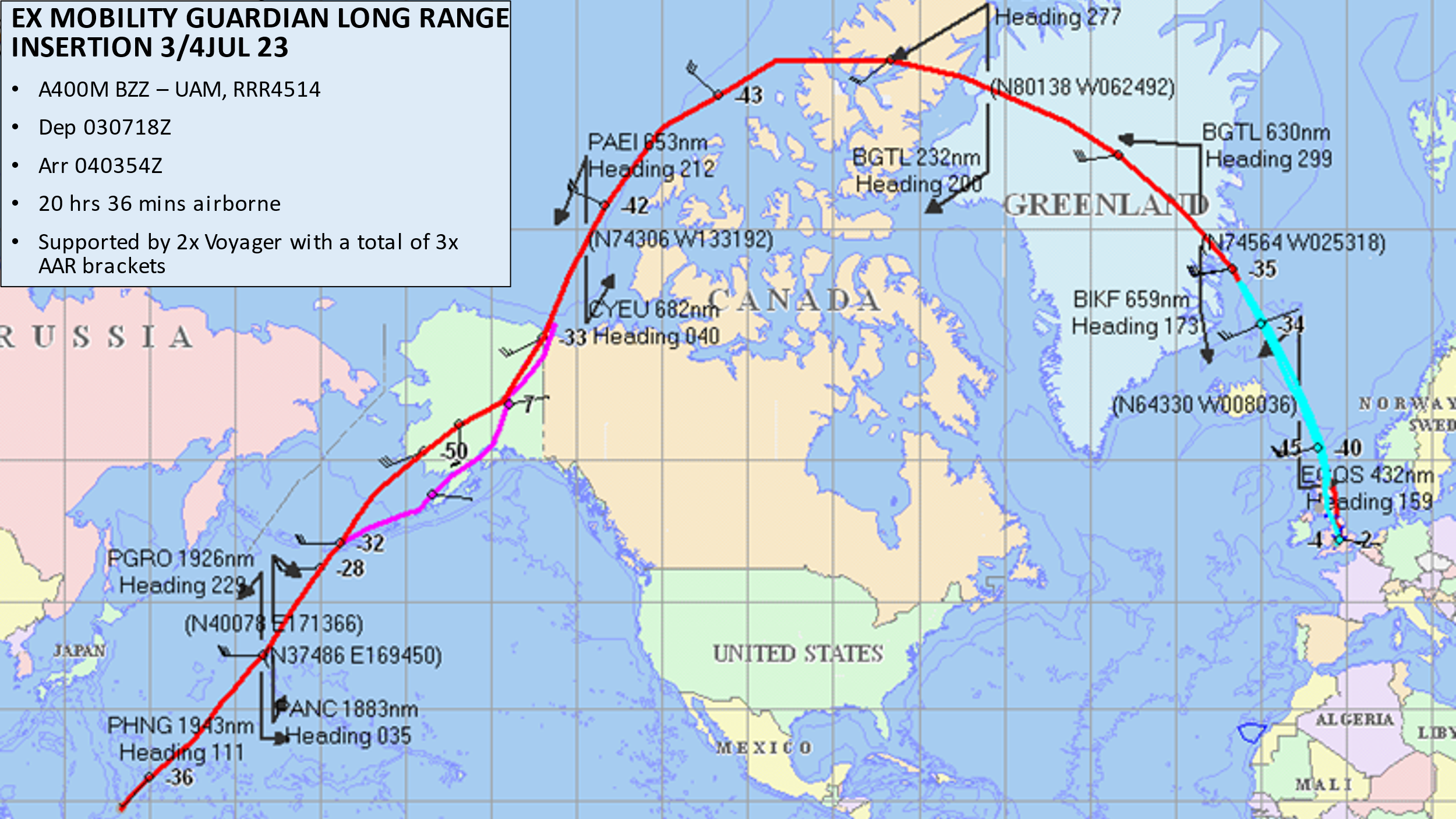 Map of the route