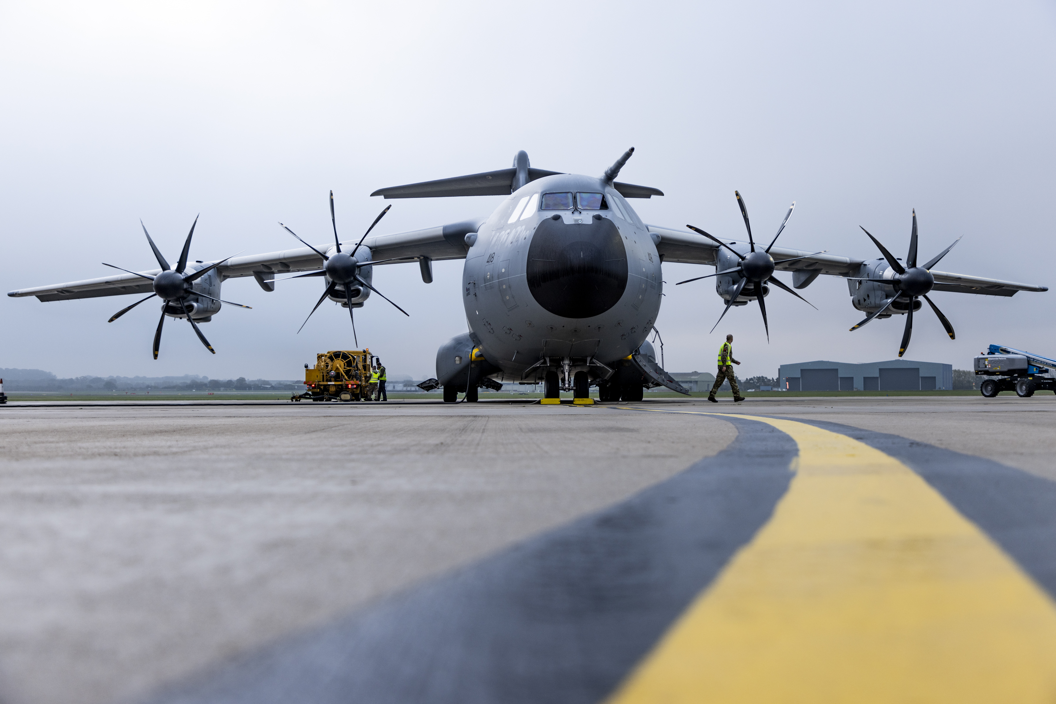 Image shows the Atlas aircraft on the airfield.