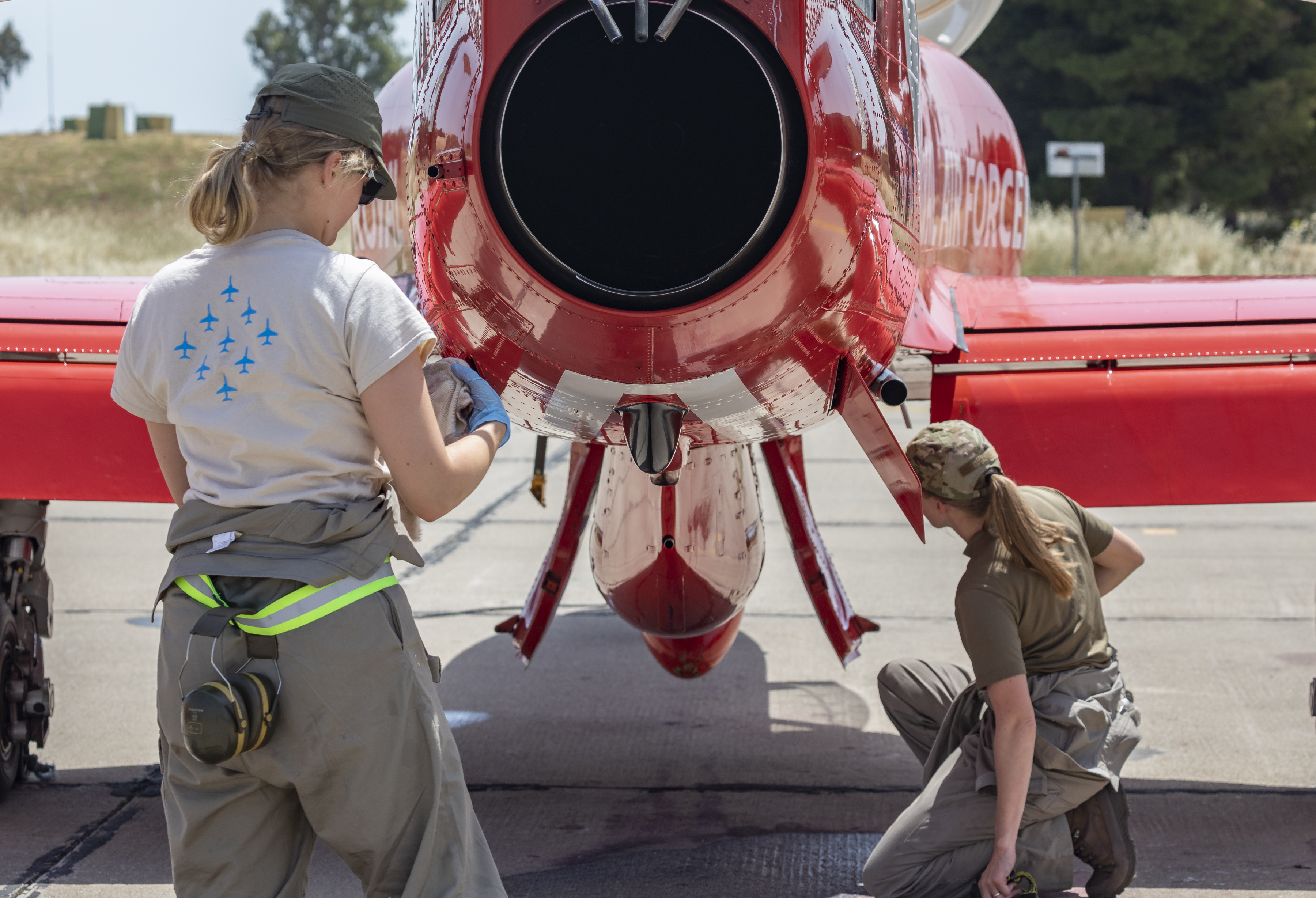 The Red Arrows' support team are known as the Blues.