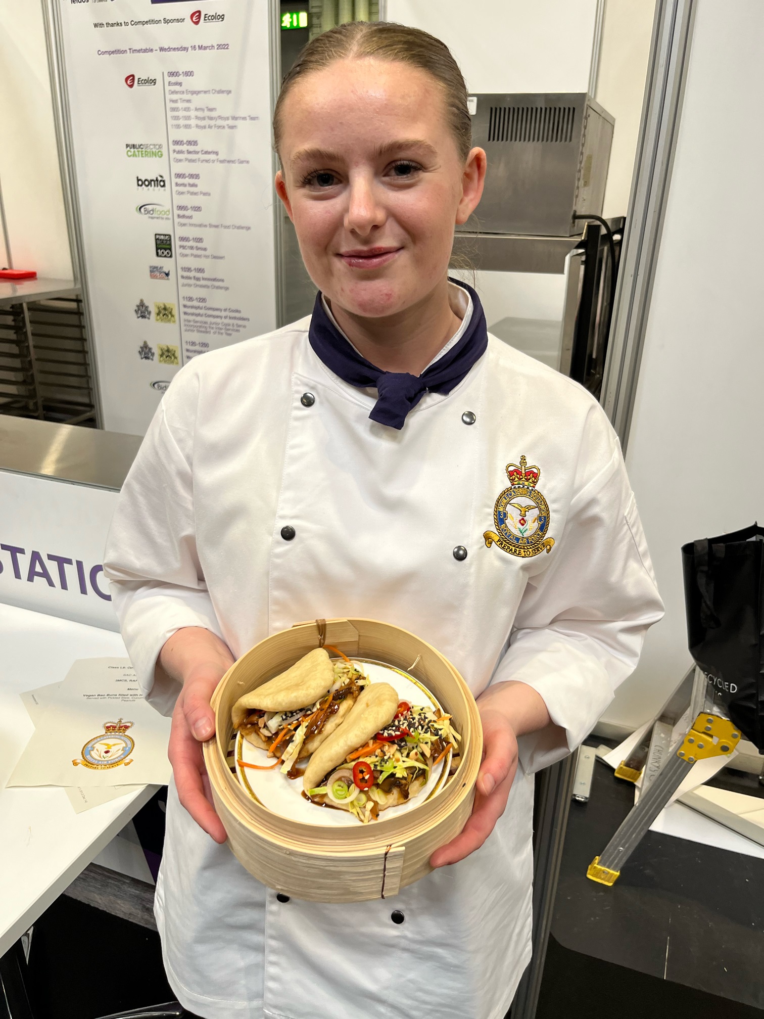 SAC Annie Nicol with her silver award winning vegan dish
