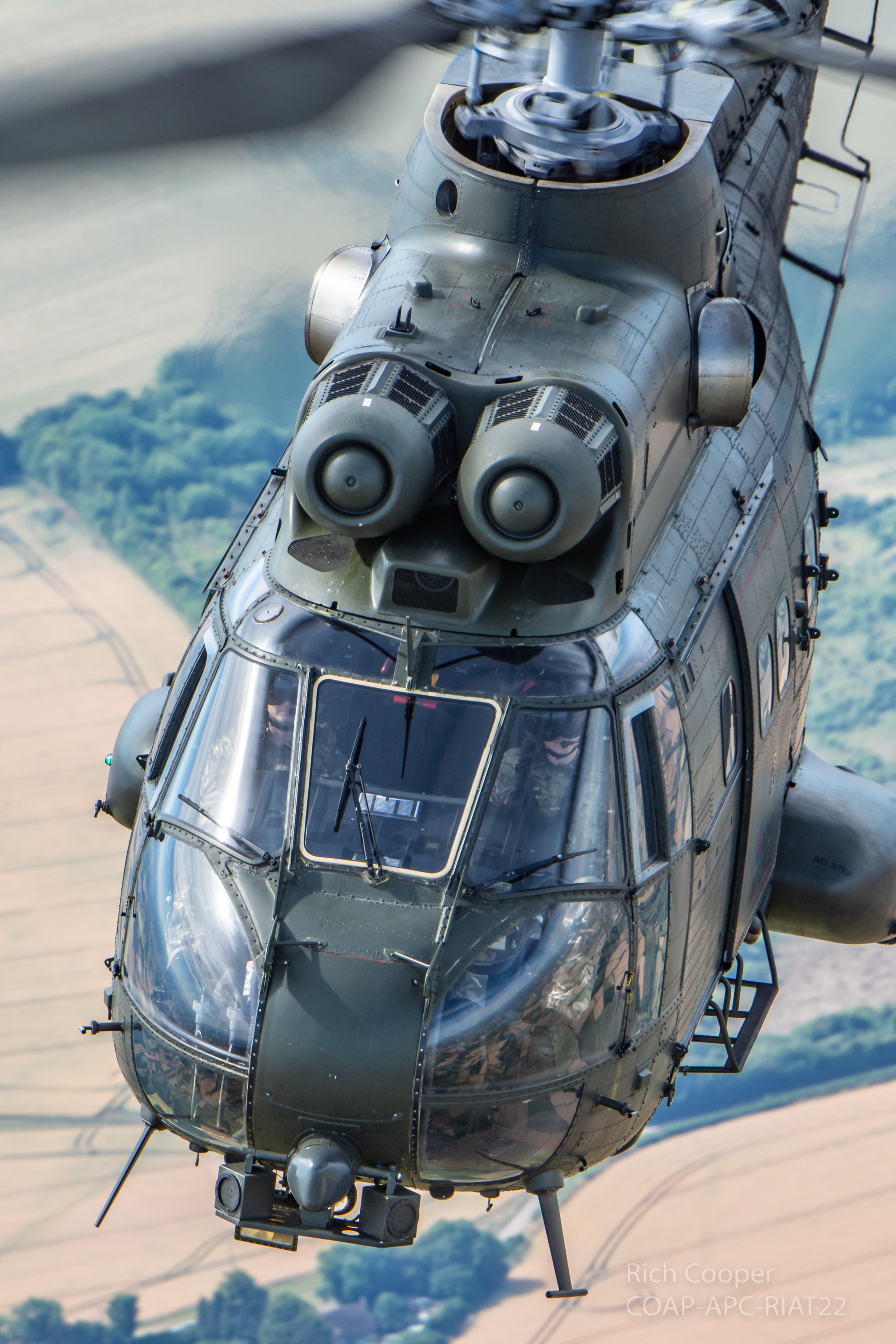 Image shows Puma helicopter in flight.