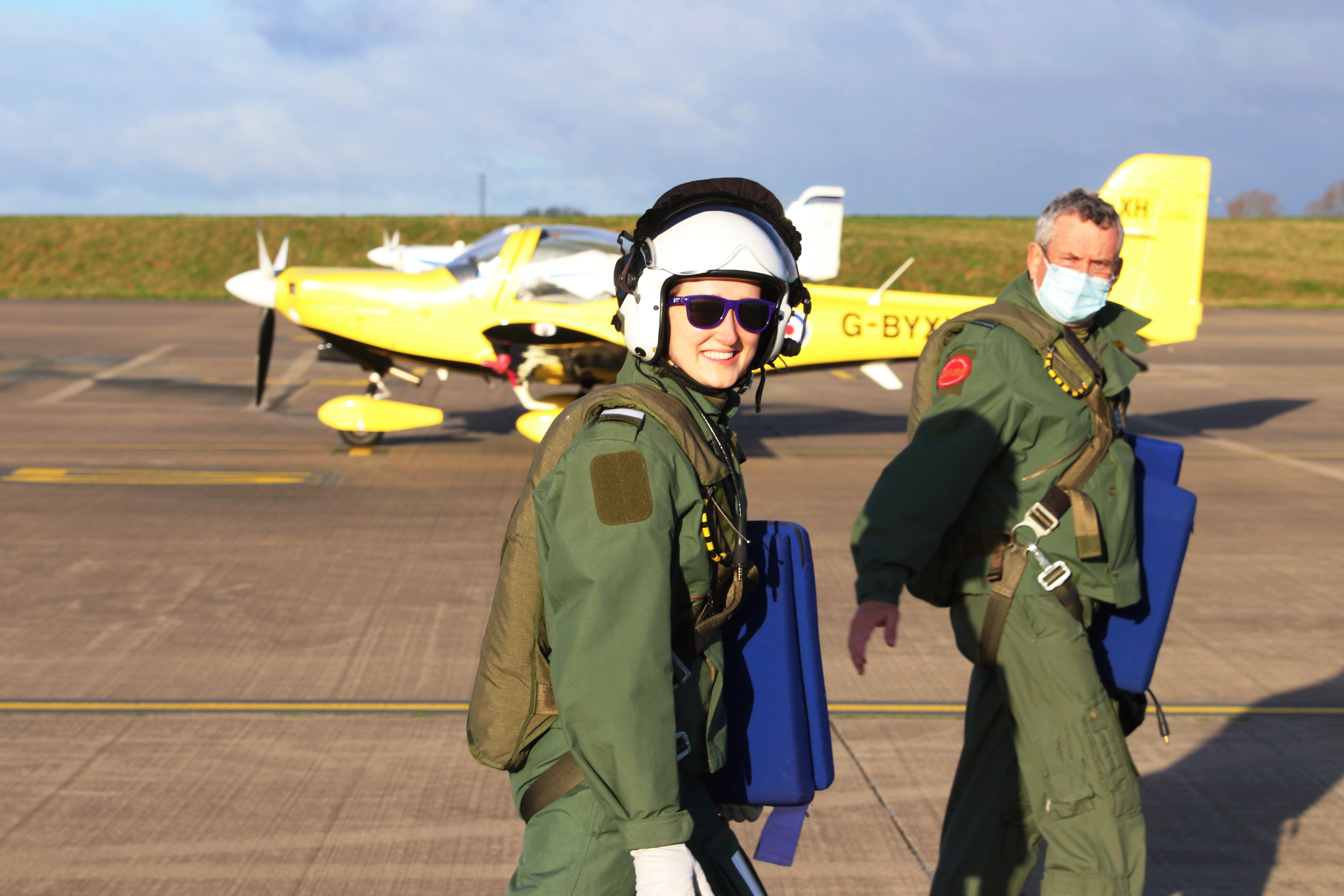 Officer Cadet Em Lloyd and ULAS Instructor, Flight Lieutenant Ken McCann