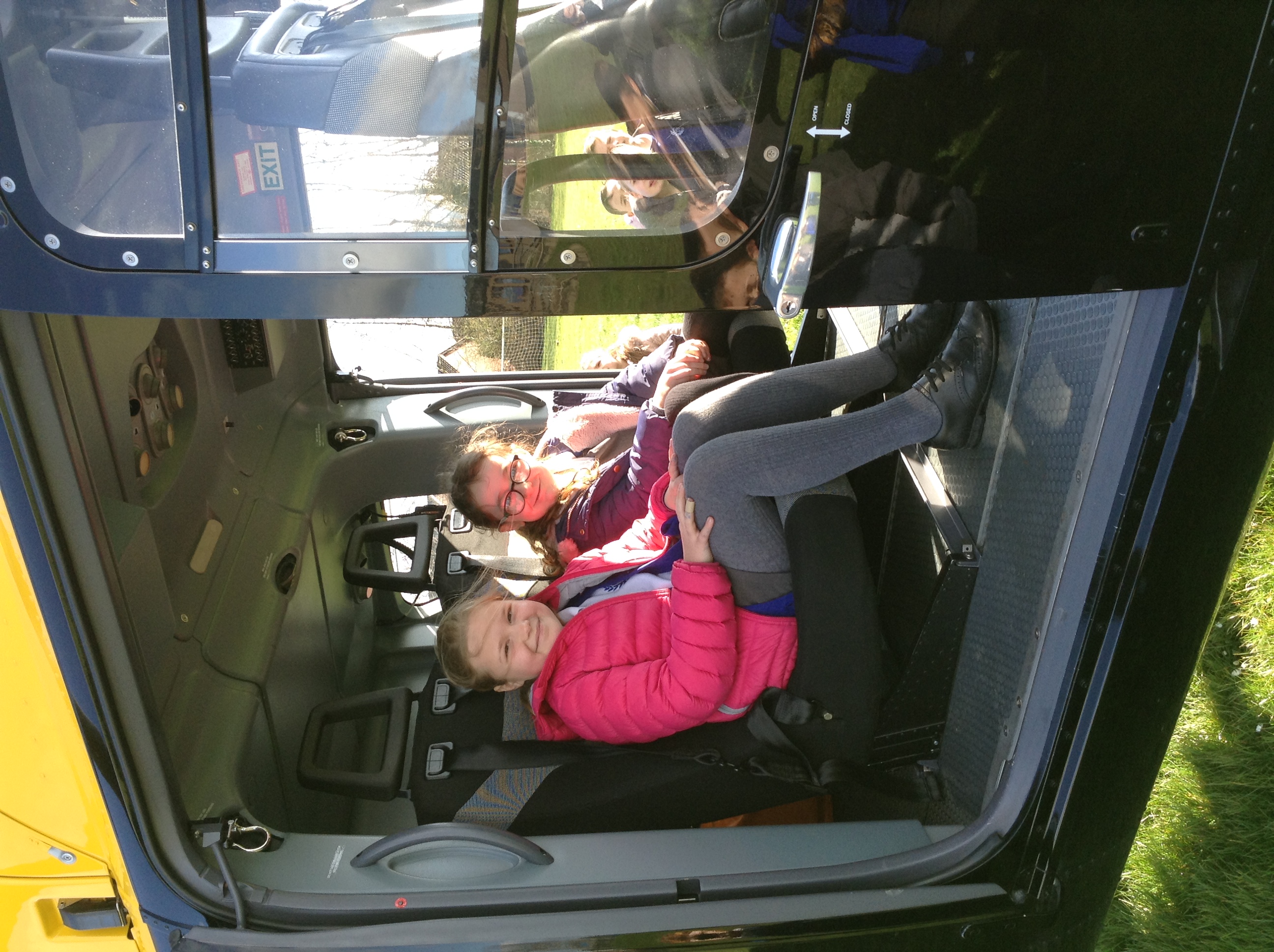 School children inside Juno Helicopter.