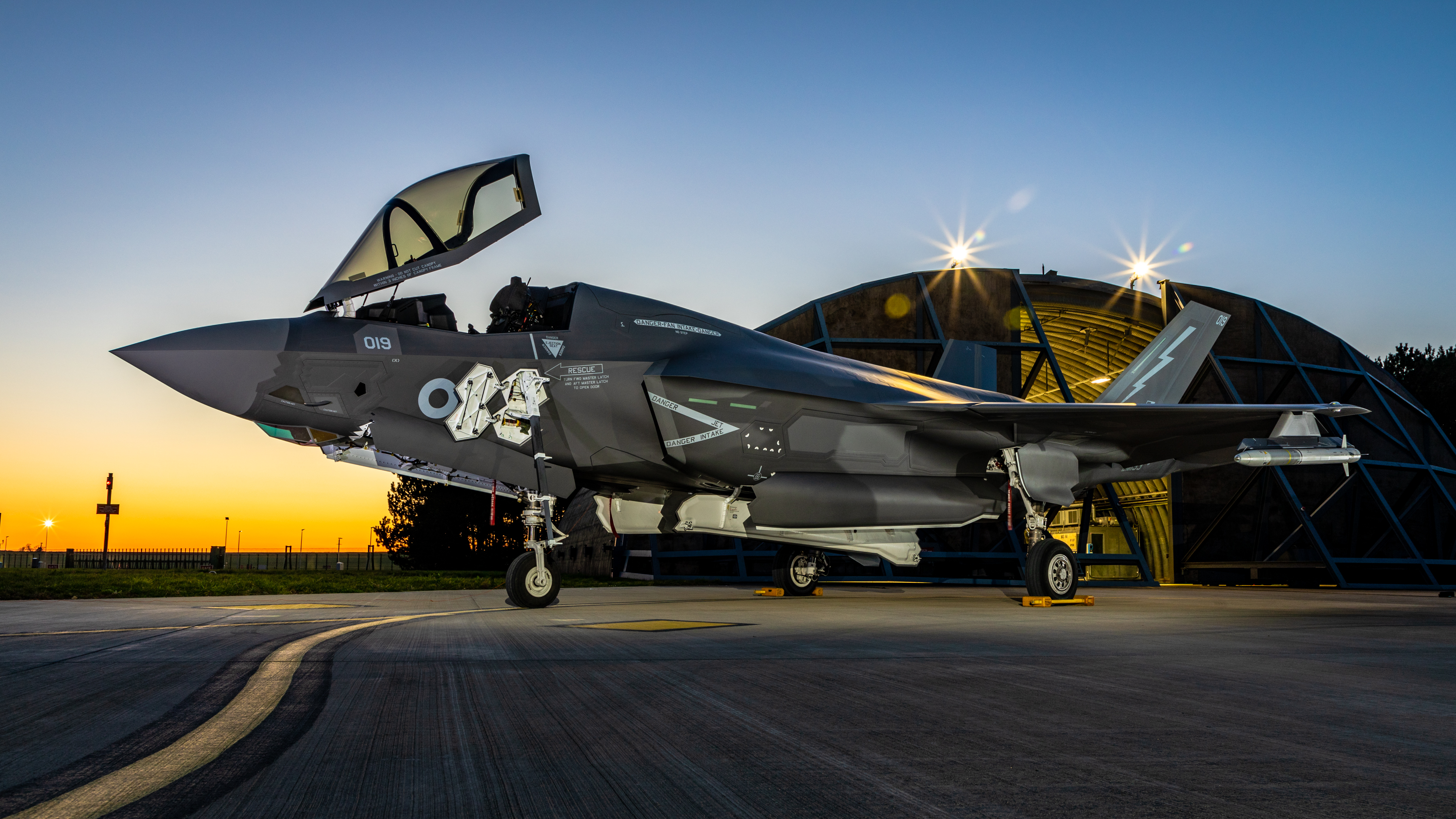F-35B Lightning on the airfield. 