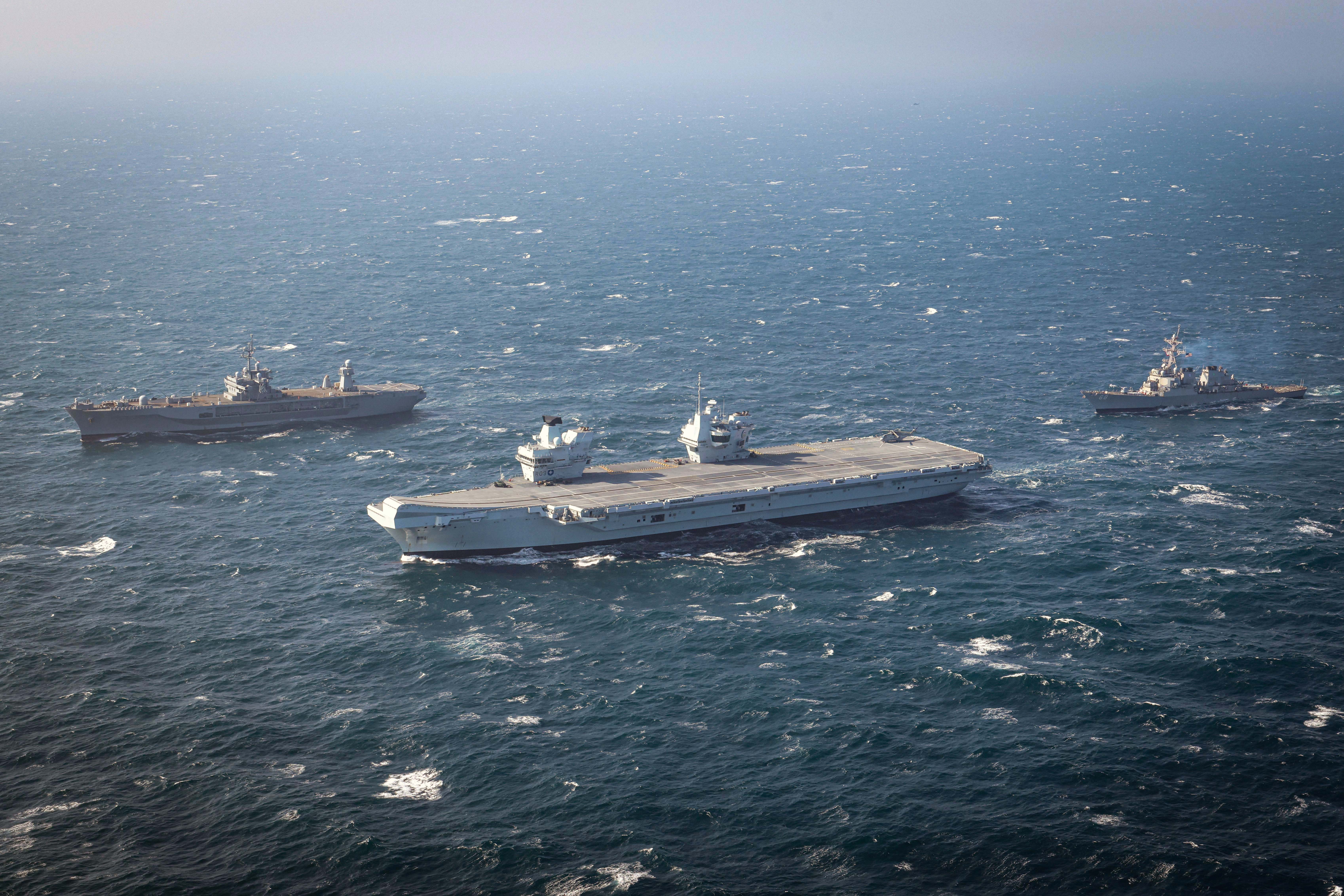 HMS Prince of Wales and naval vessels.