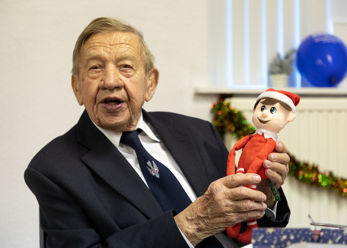 Mr. John Franklin and RAF Honington Station Elf ‘Bucc’
