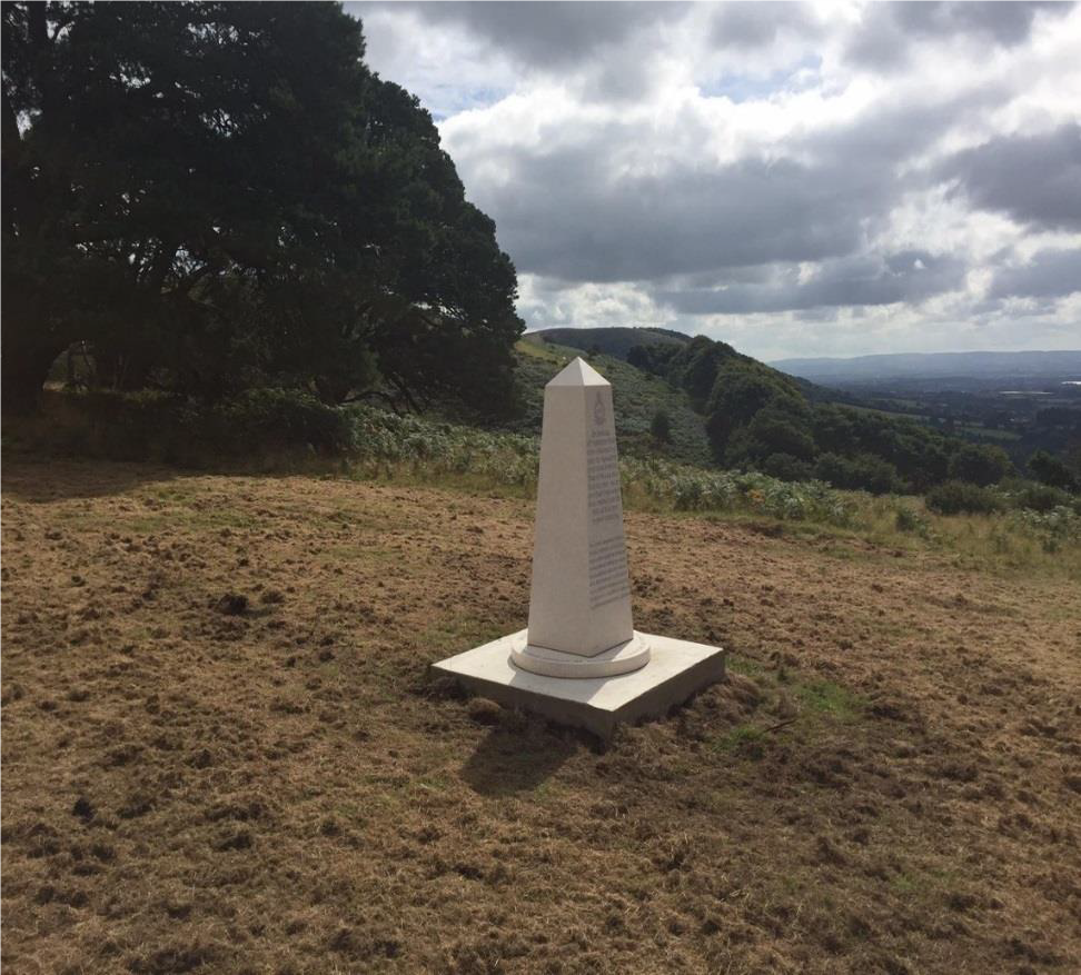 Memorial stone on the hill.