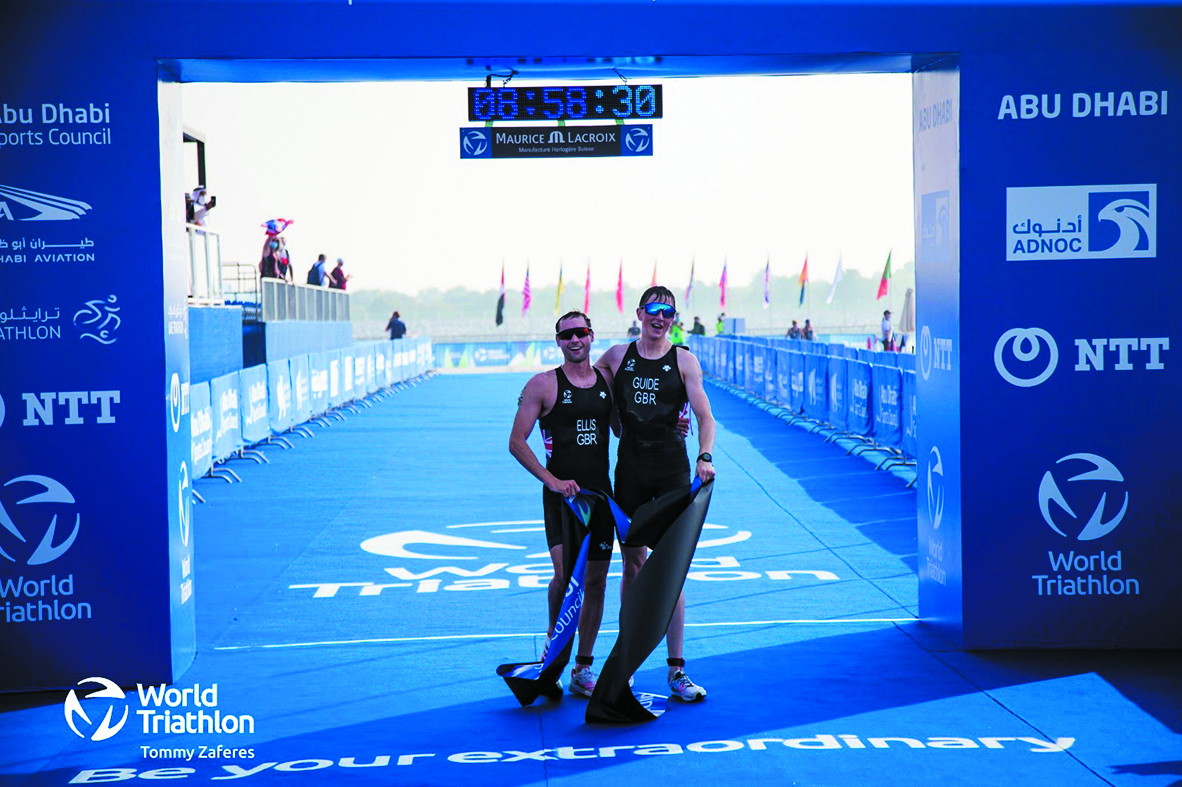 Luke and David cross the finish line.