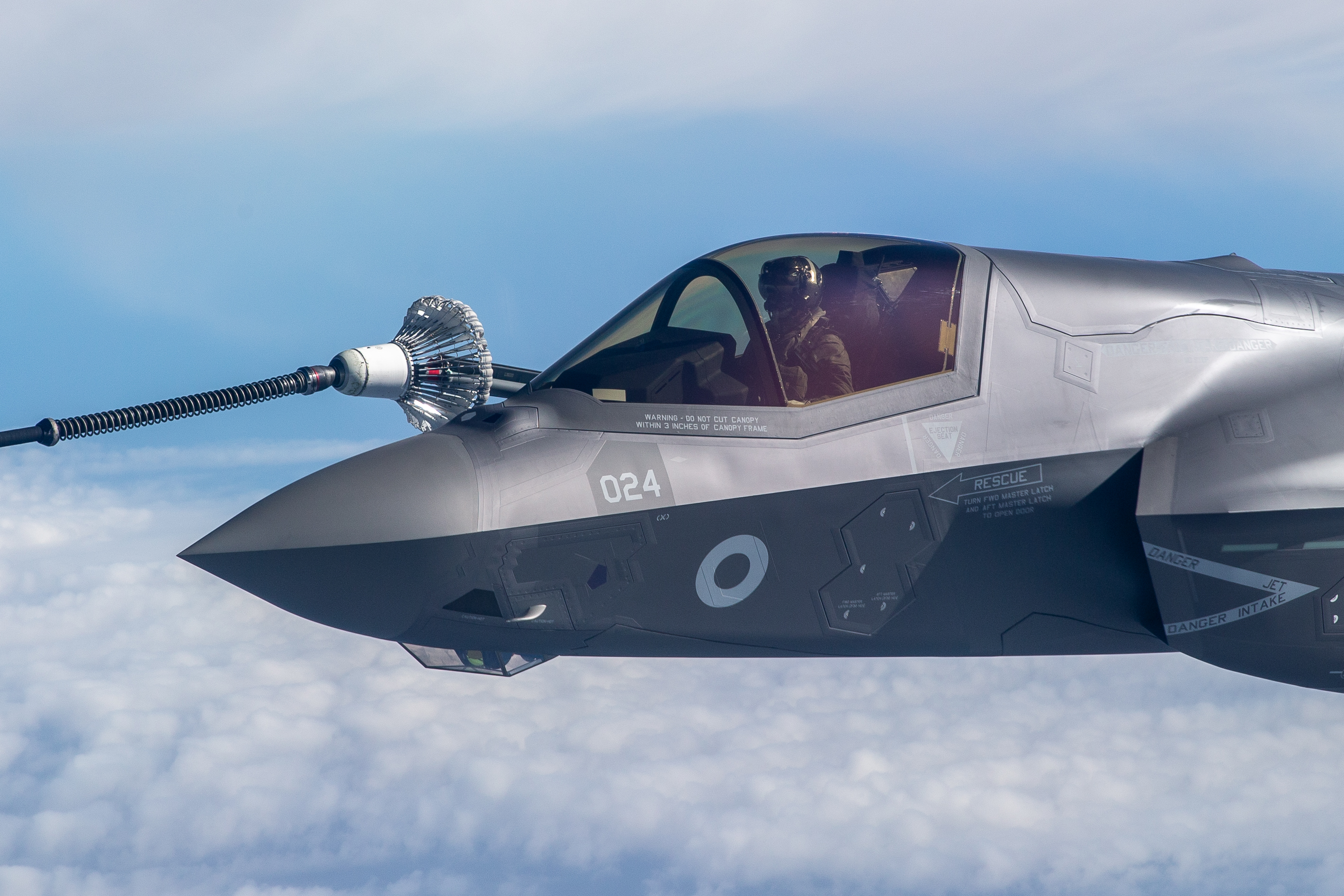 Typhoon in air-to-air refuelling.
