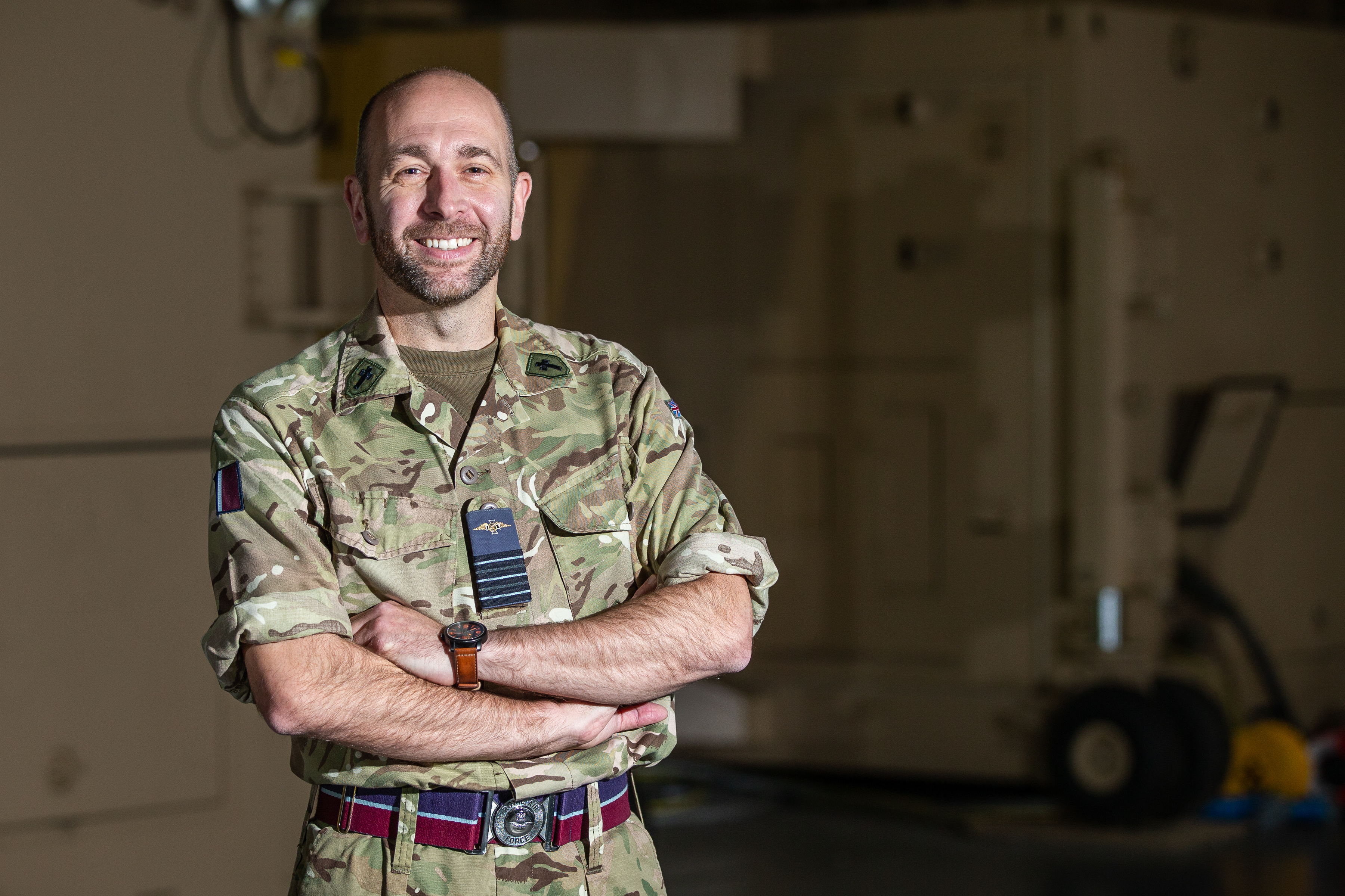 Image shows RAF aviator smiling.
