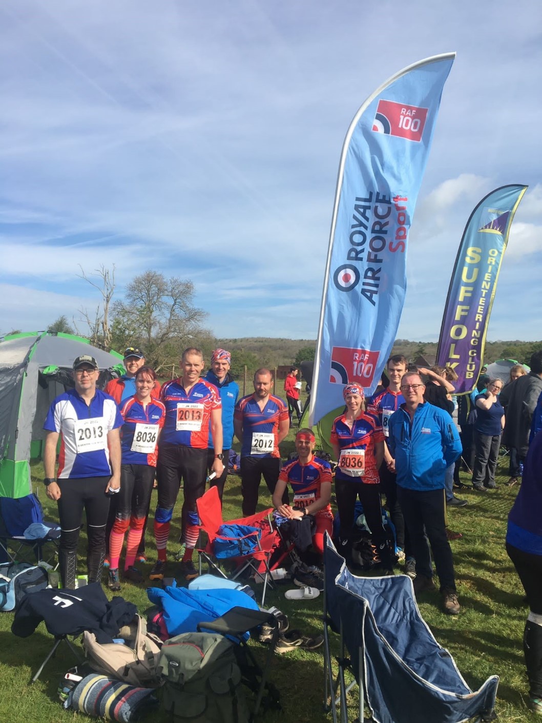 Orienteers at campsite.