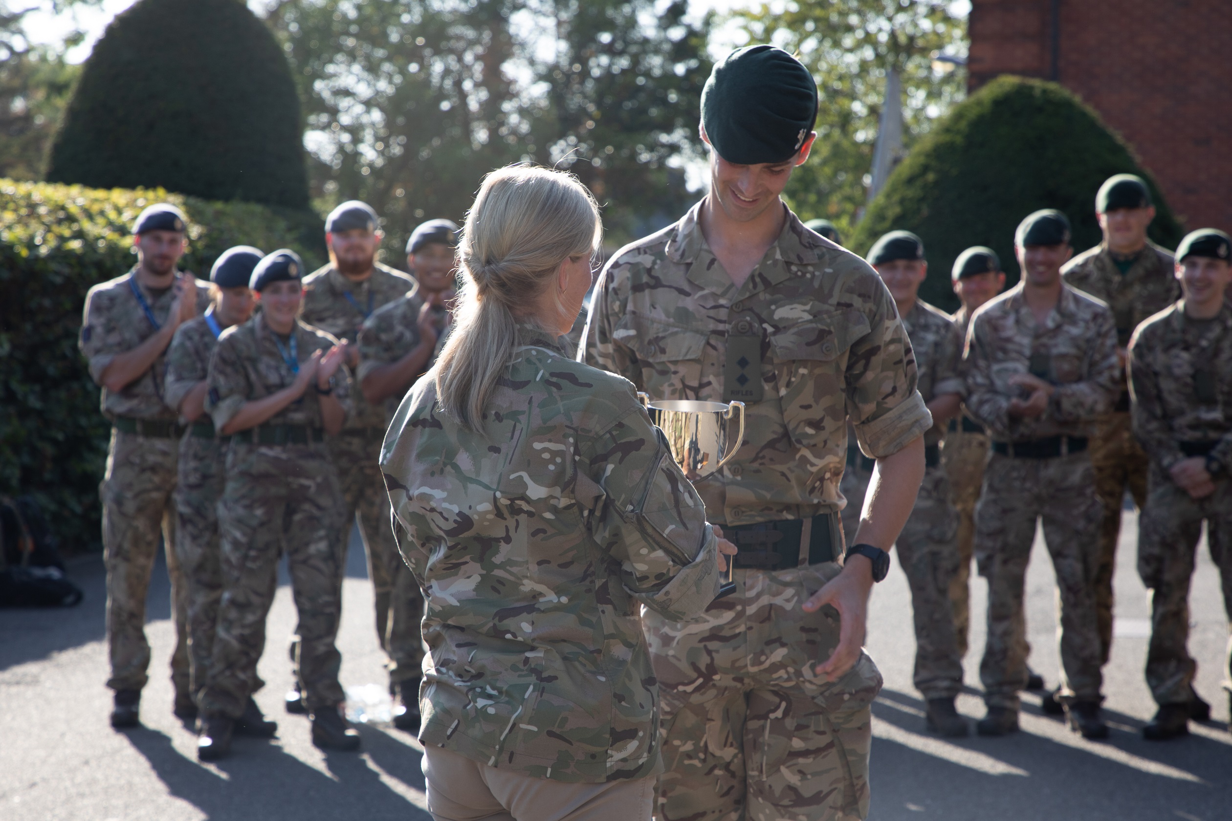 Her Royal Highness presents the trophy to the winning team