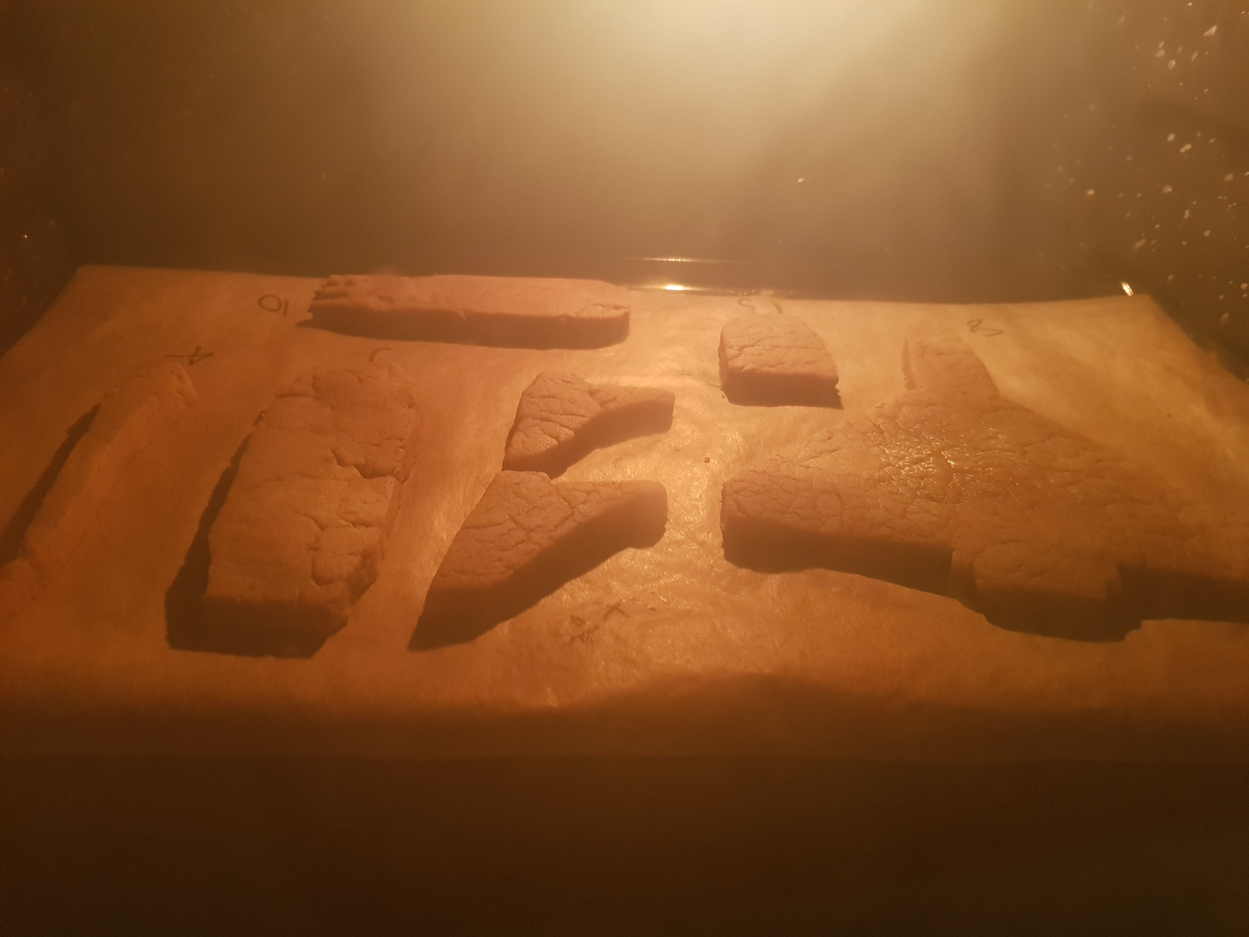 Gingerbread baking in the oven.