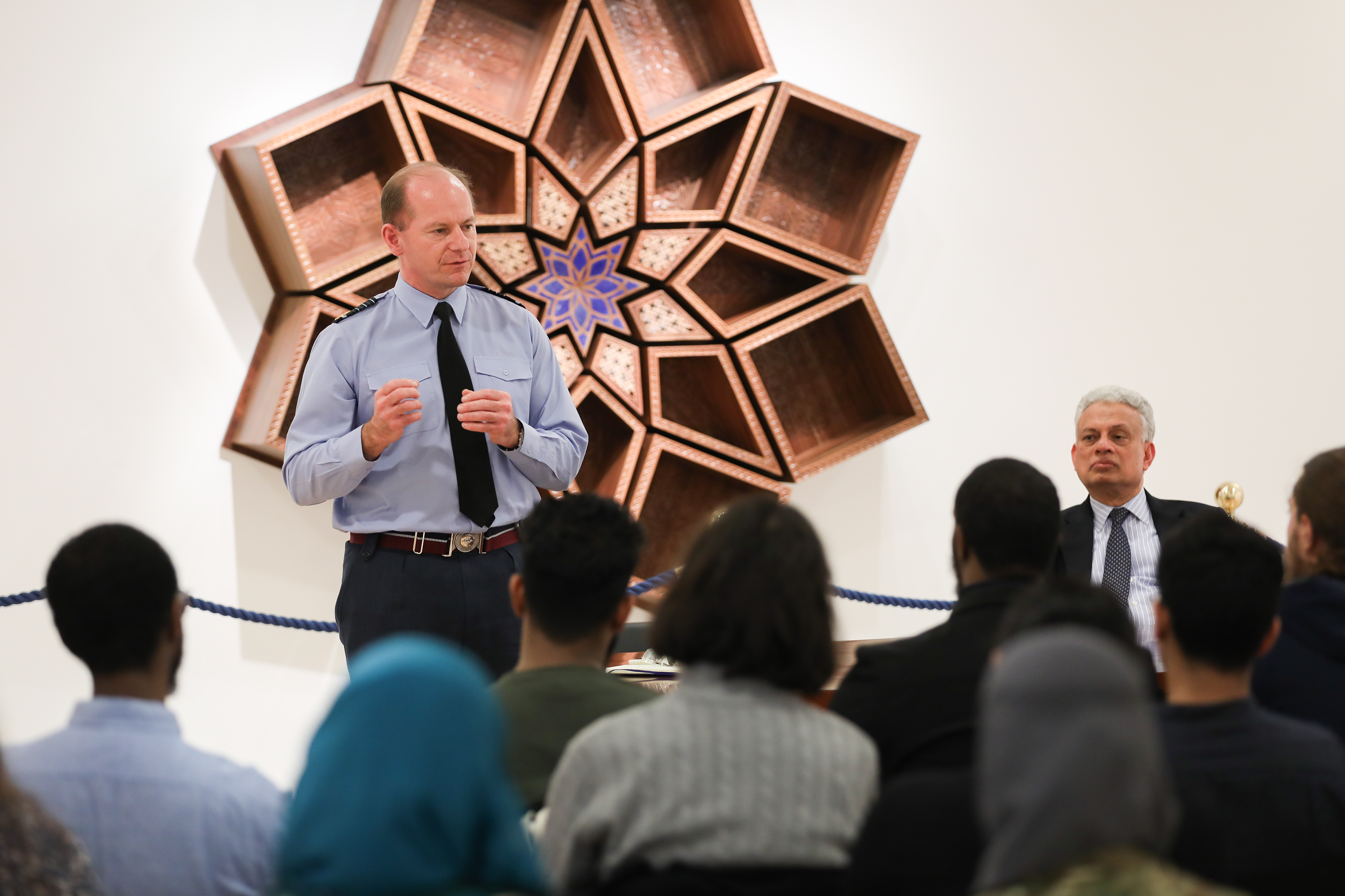 Chief of the Air Staff with others in mosque.