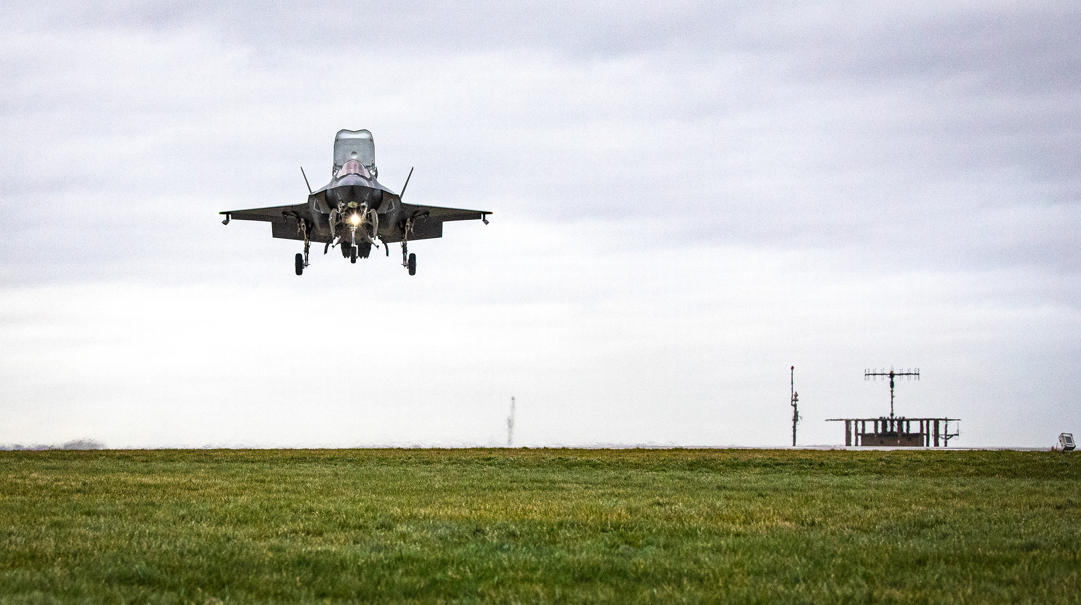 Lightning coming into land on the runway.